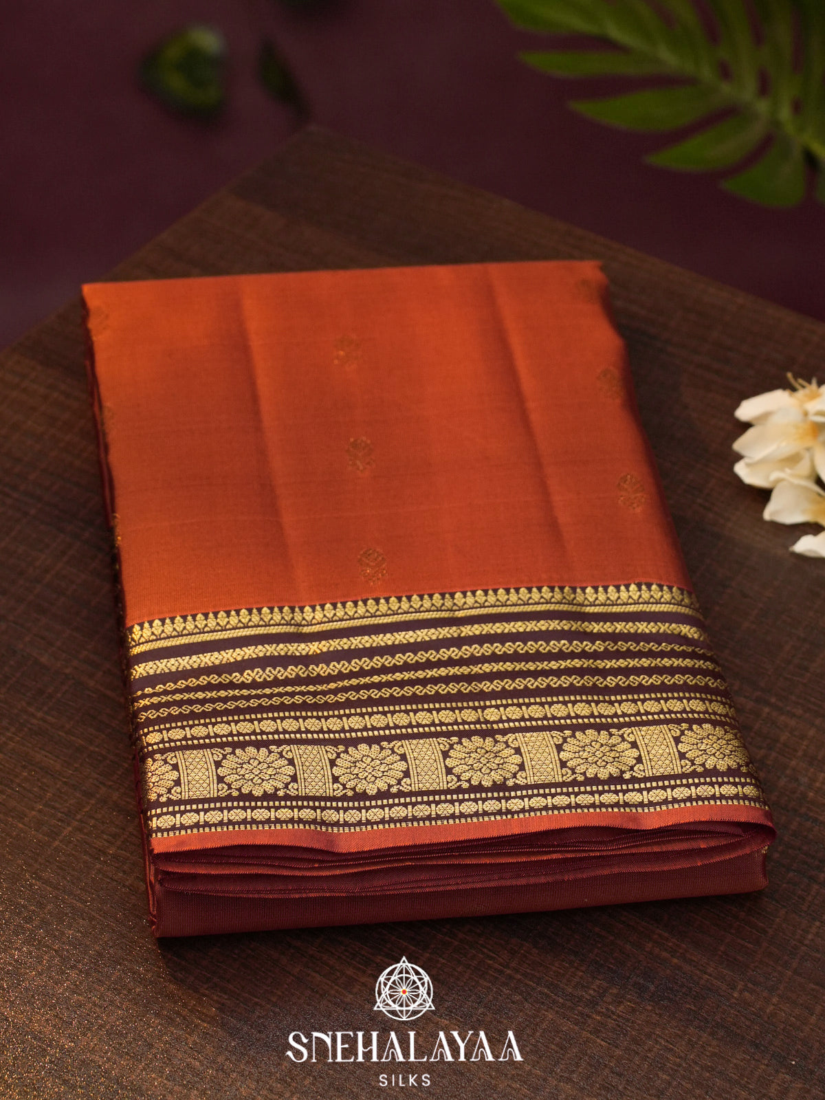 Burnt Orange  Kanjivaram Silk Saree