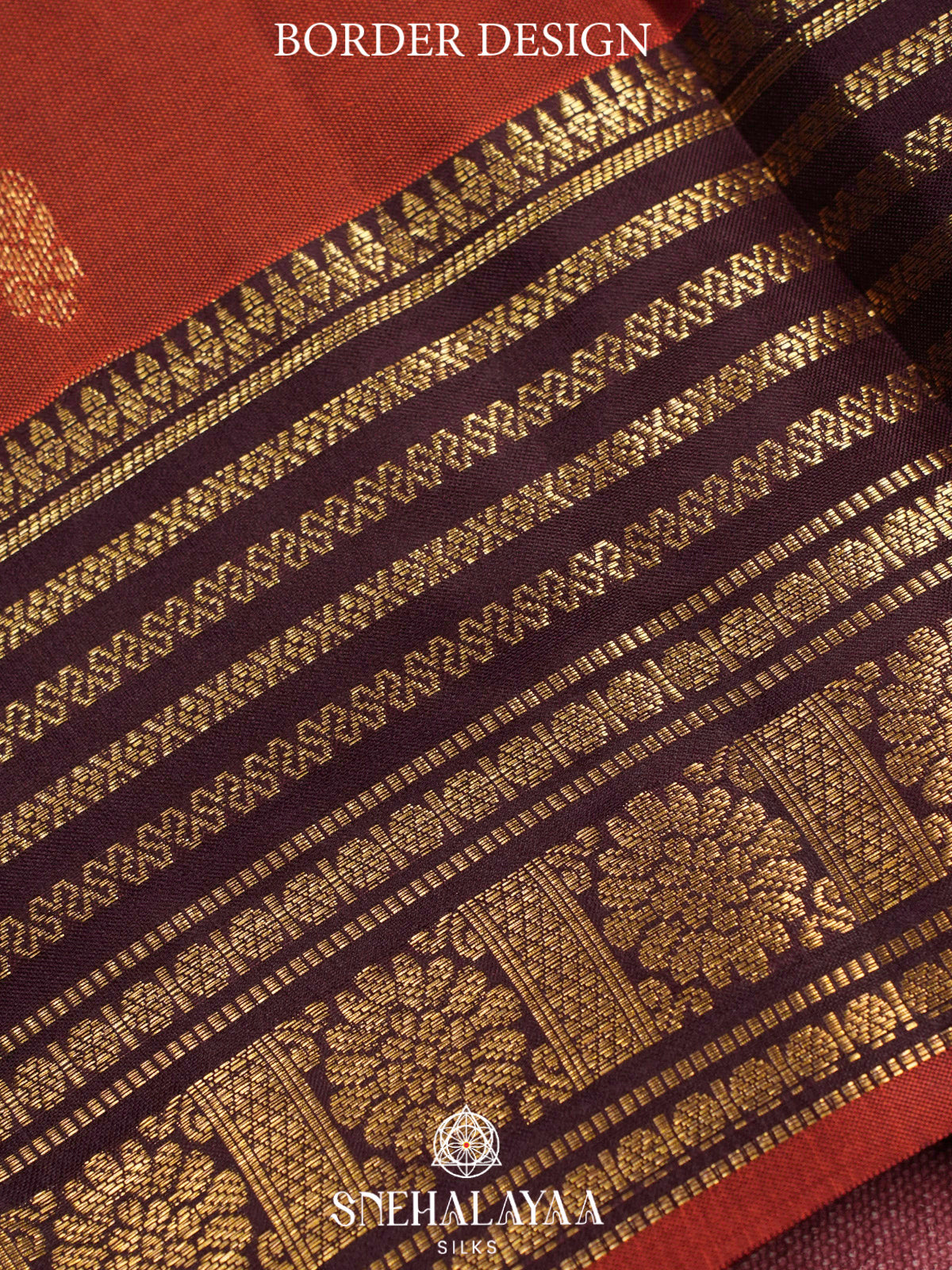 Burnt Orange  Kanjivaram Silk Saree