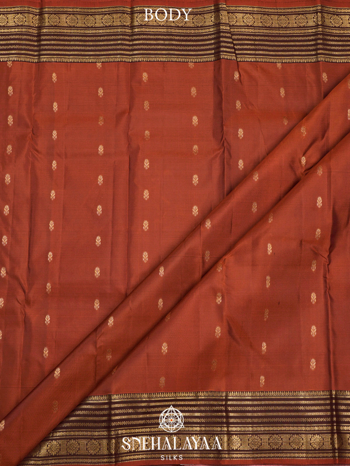 Burnt Orange  Kanjivaram Silk Saree