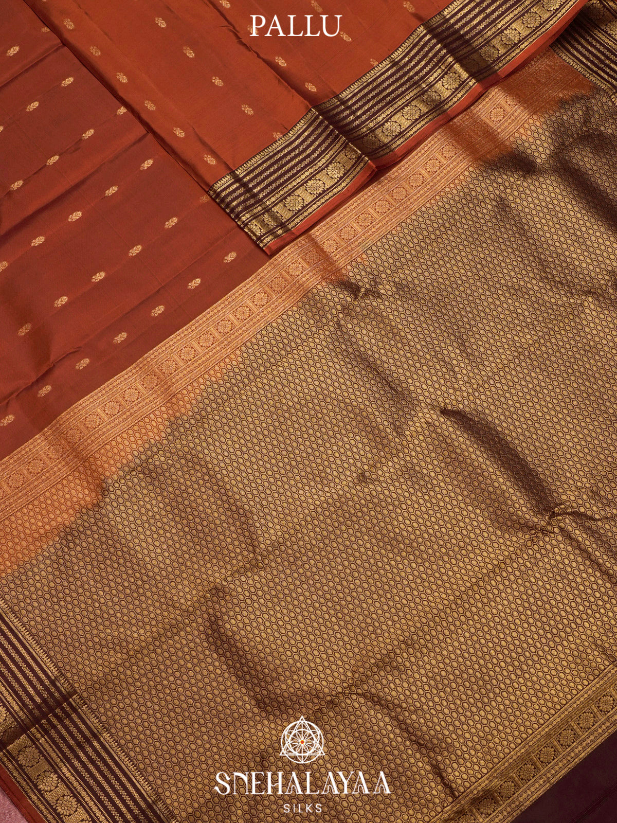 Burnt Orange  Kanjivaram Silk Saree