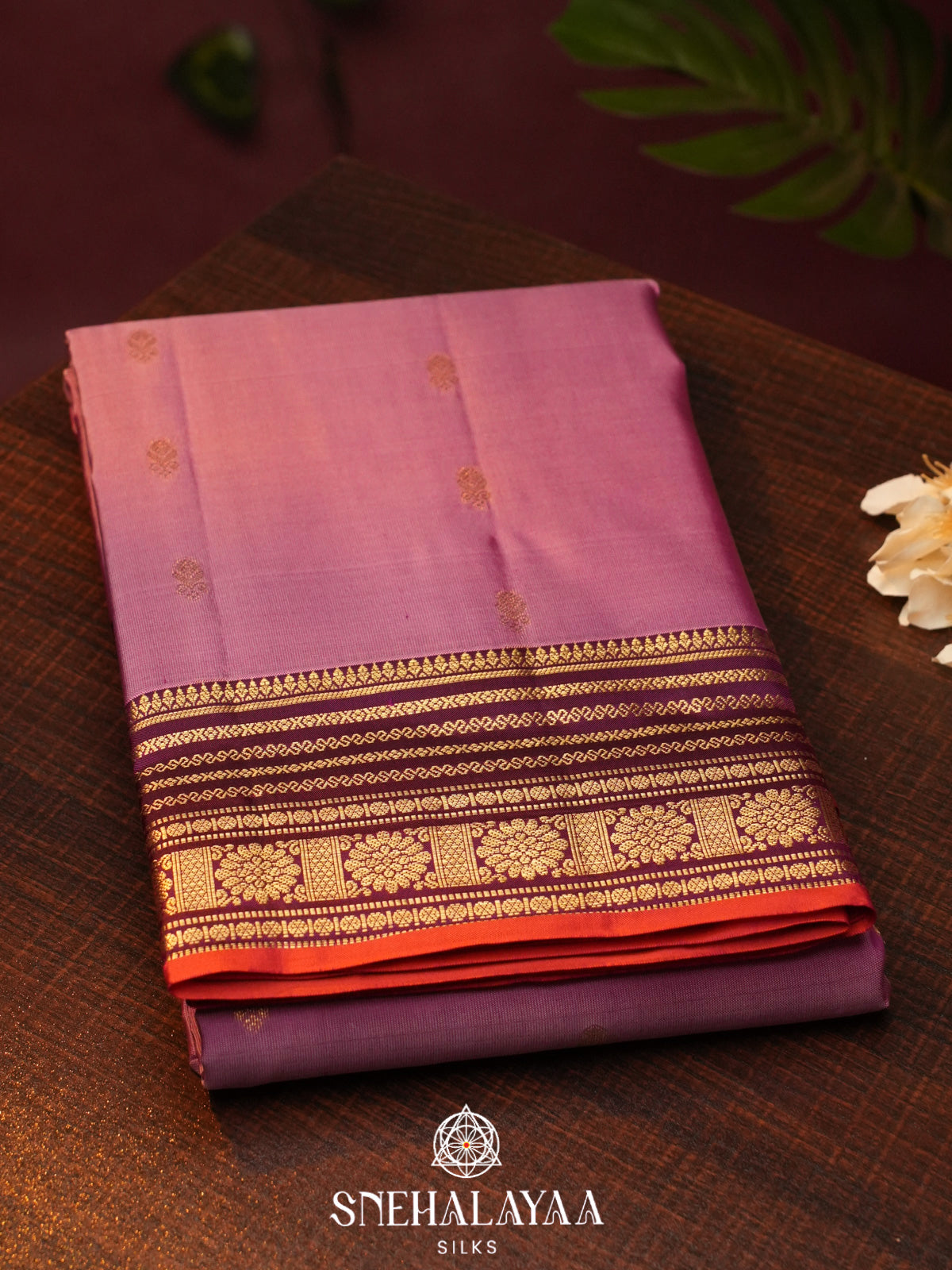 Mauve Pink  Kanjivaram Silk Saree