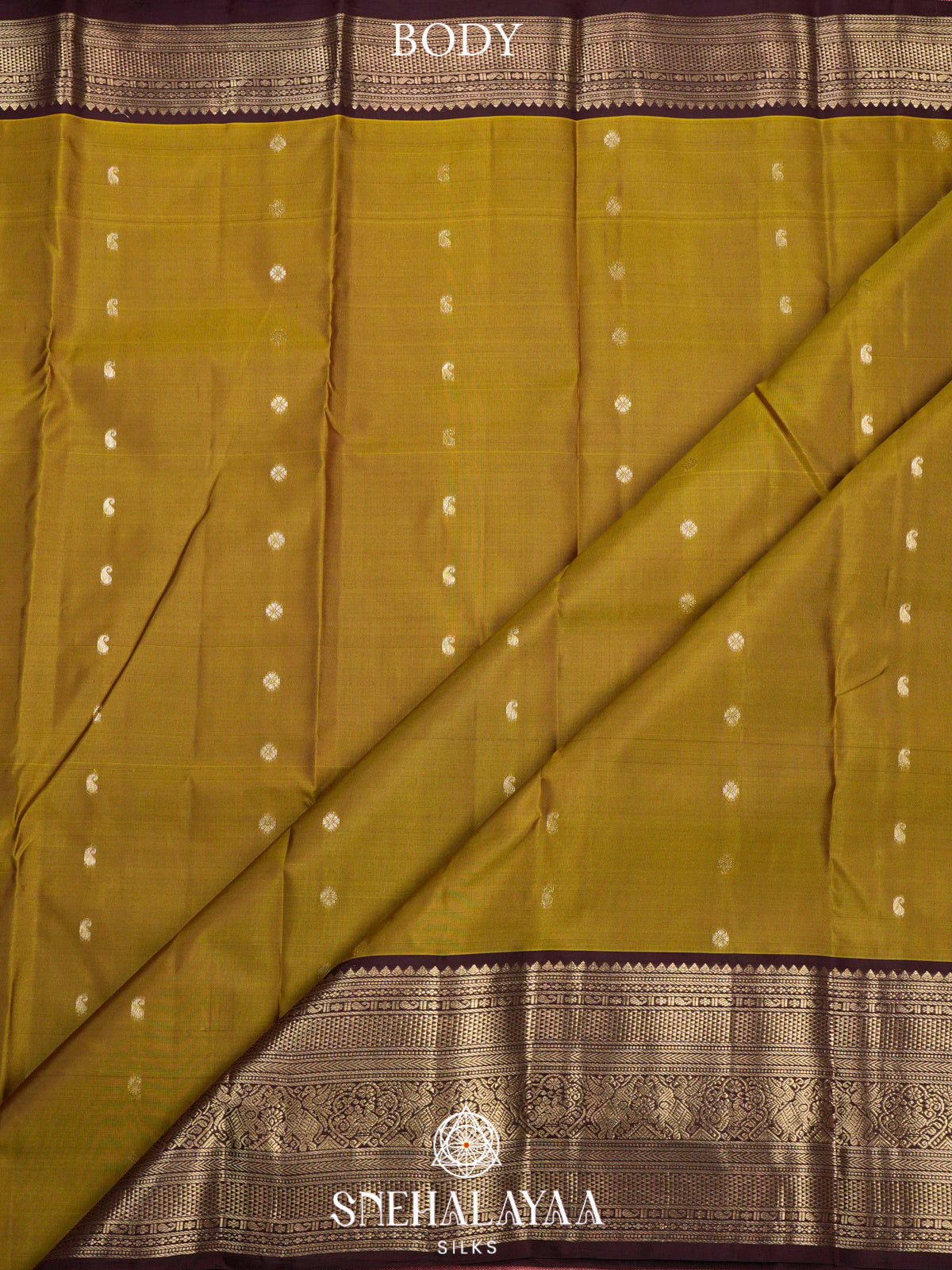 Mahendi Green  Kanjivaram Silk Saree