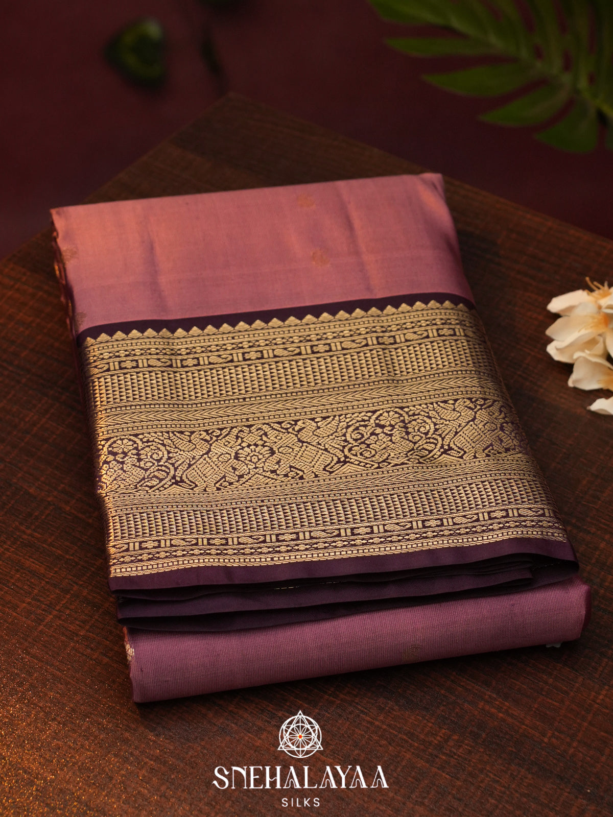 Mauve Pink  Kanjivaram Silk Saree