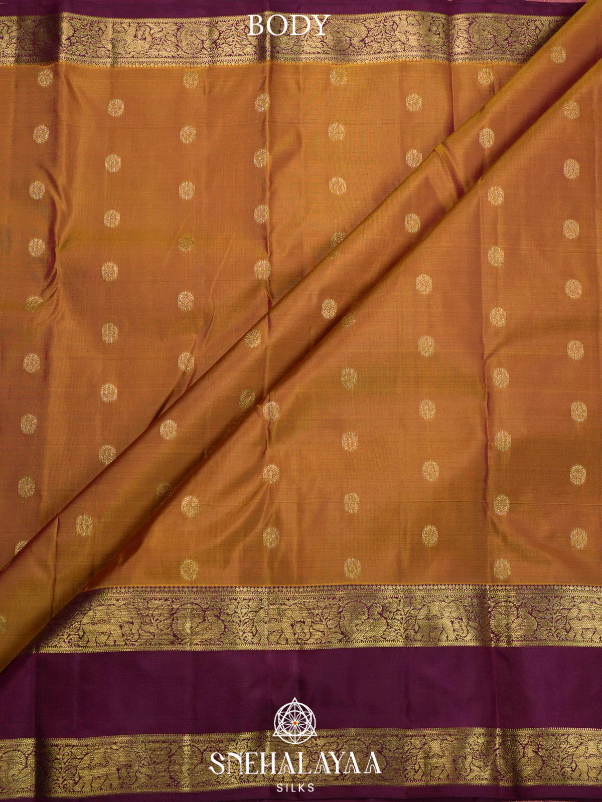 Honey Gold  Kanjivaram Silk Saree