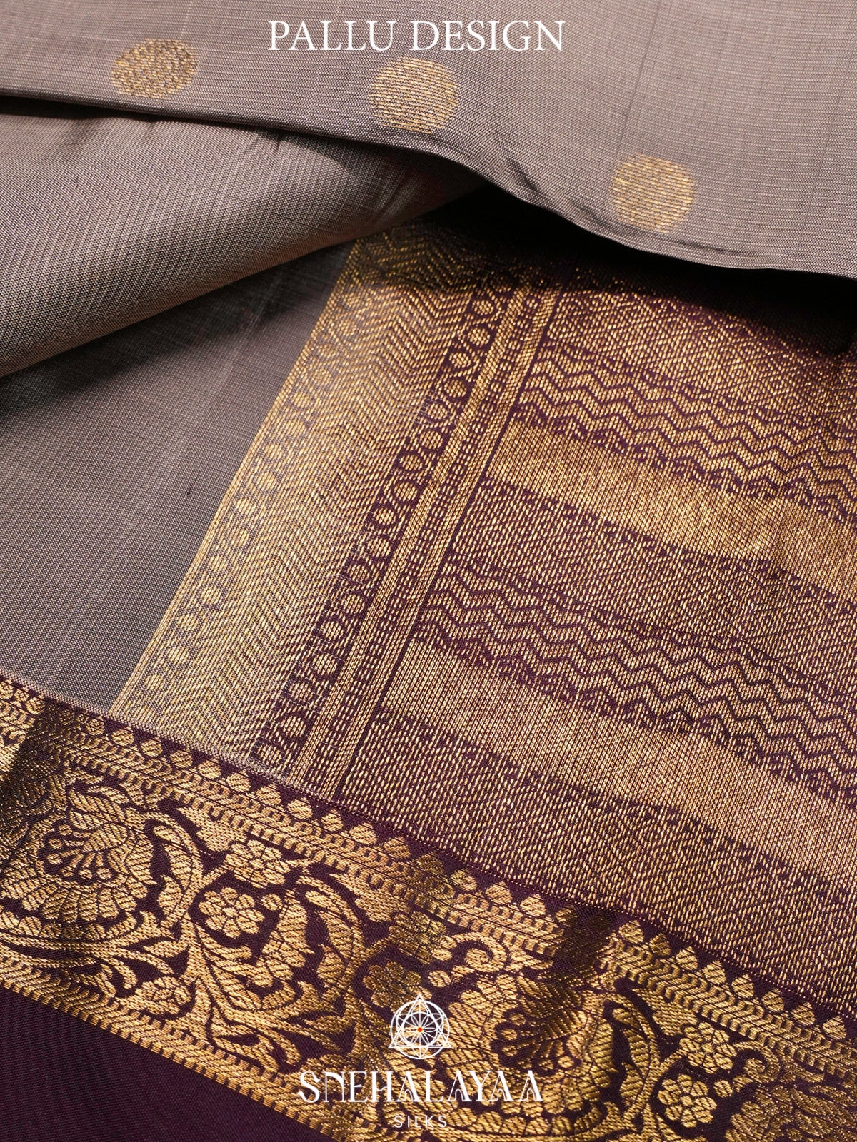 Grey  Kanjivaram Silk Saree