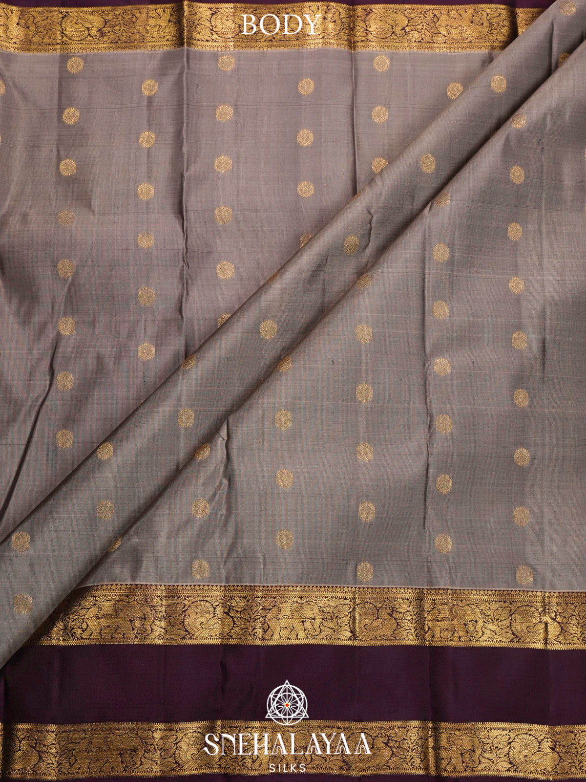 Grey  Kanjivaram Silk Saree