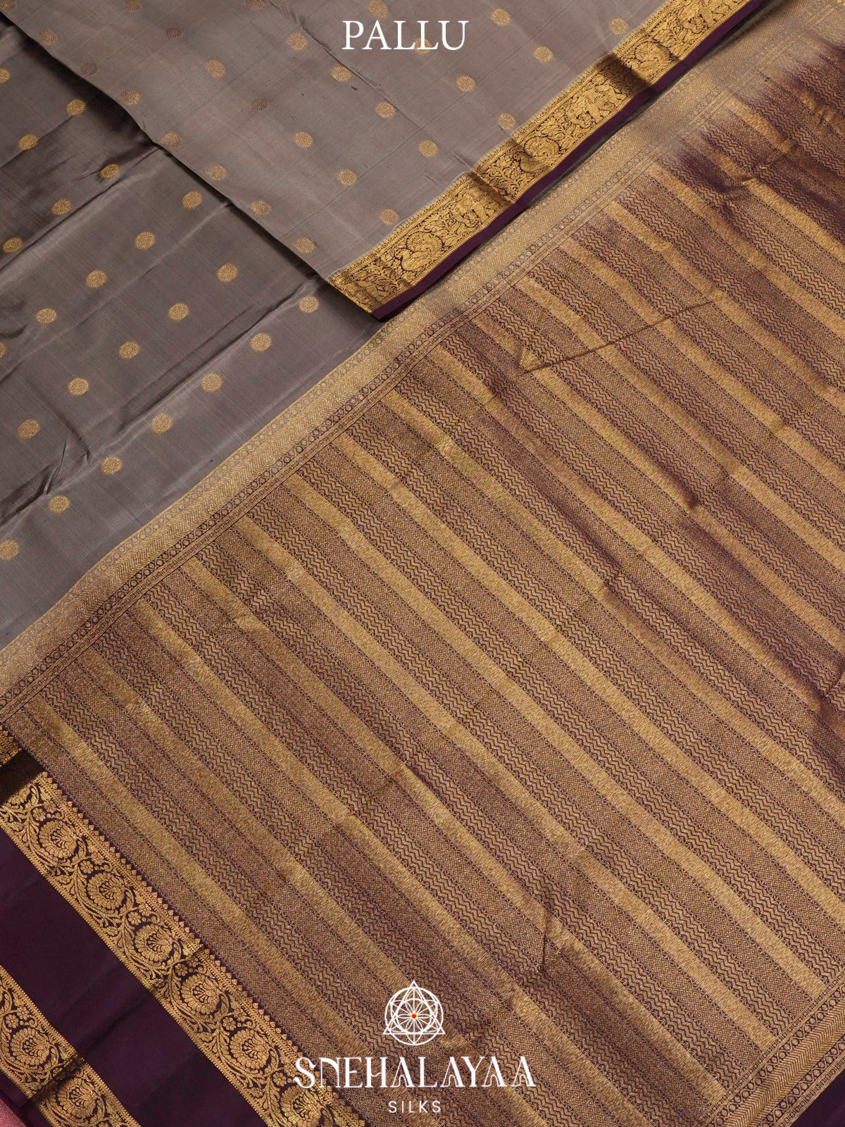 Grey  Kanjivaram Silk Saree
