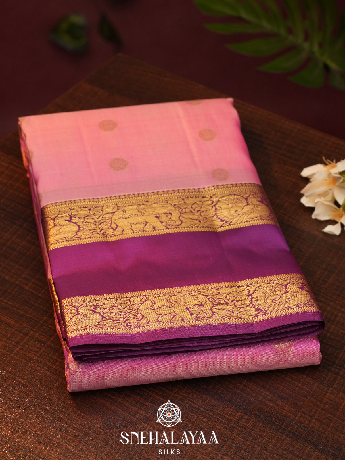 Pink  Kanjivaram Silk Saree
