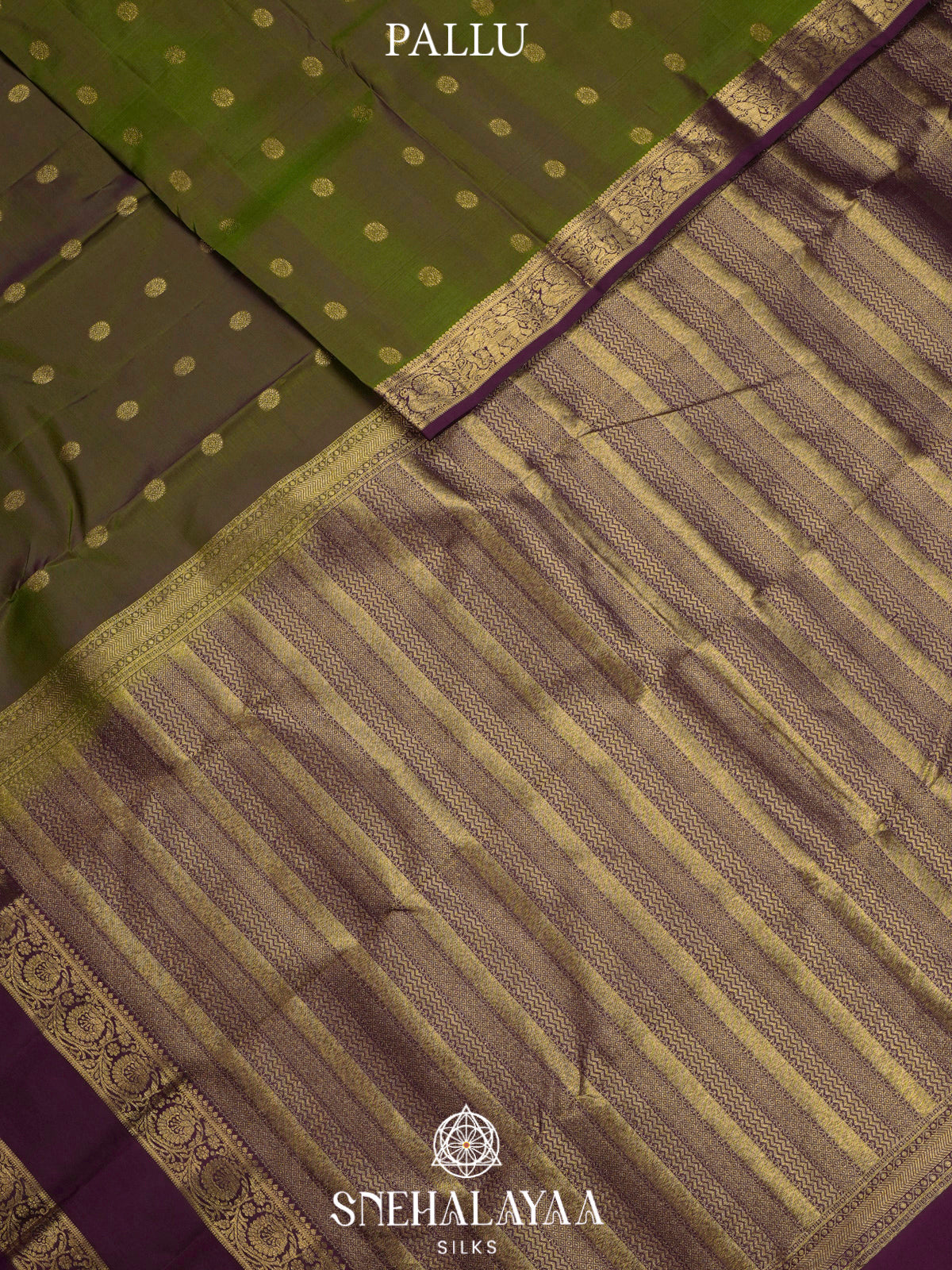Olive Green  Kanjivaram Silk Saree