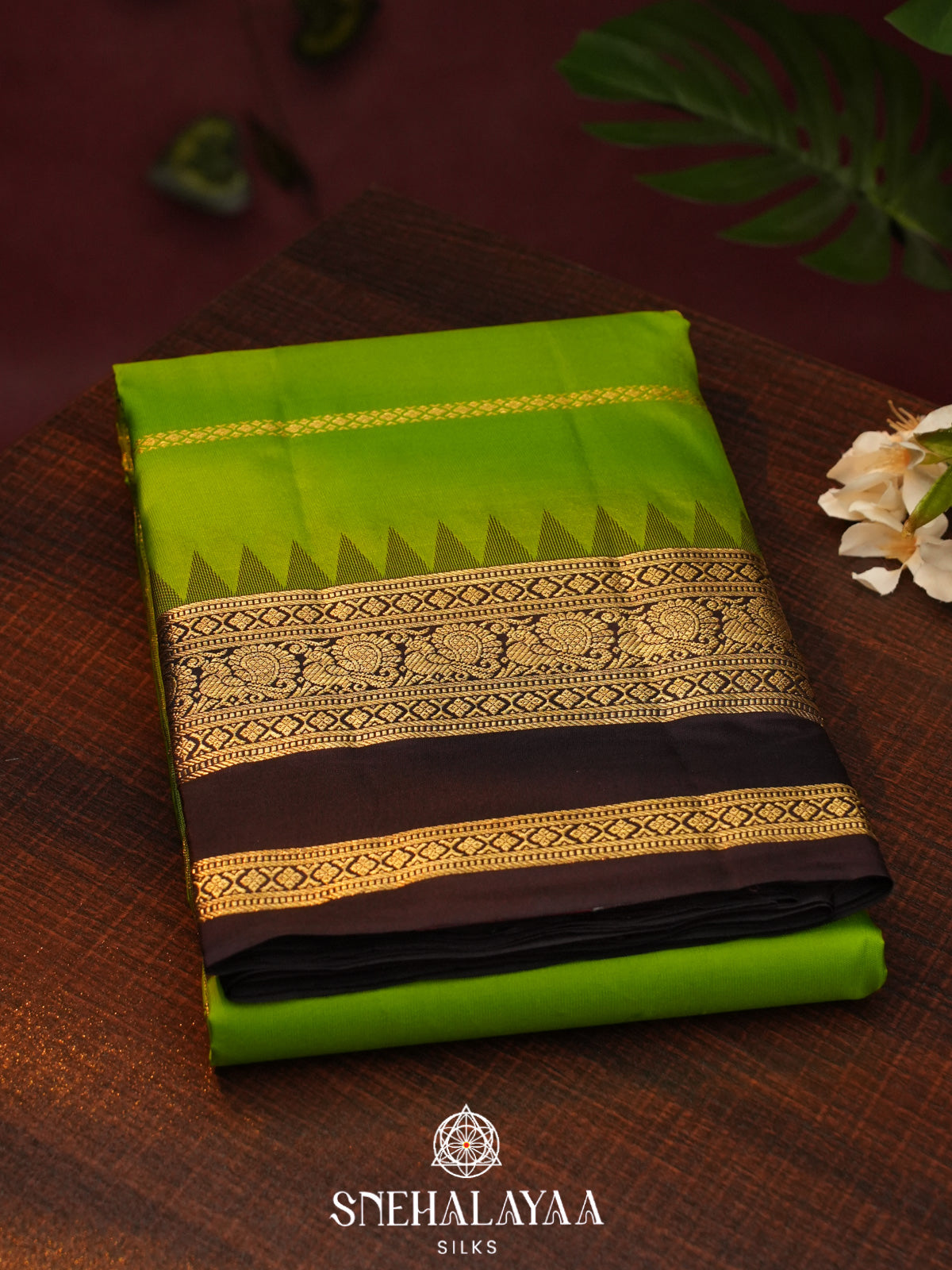 Lime Green  Kanjivaram Silk Saree