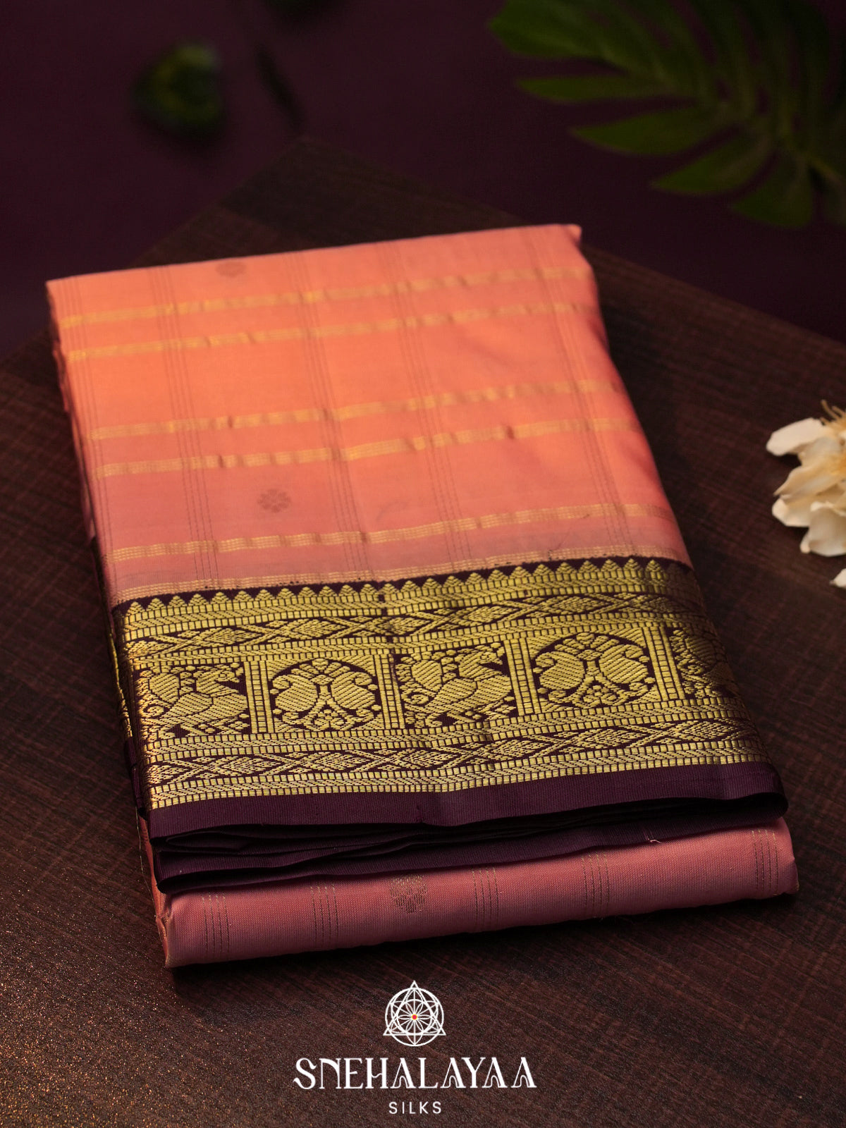 Peach  Kanjivaram Silk Saree