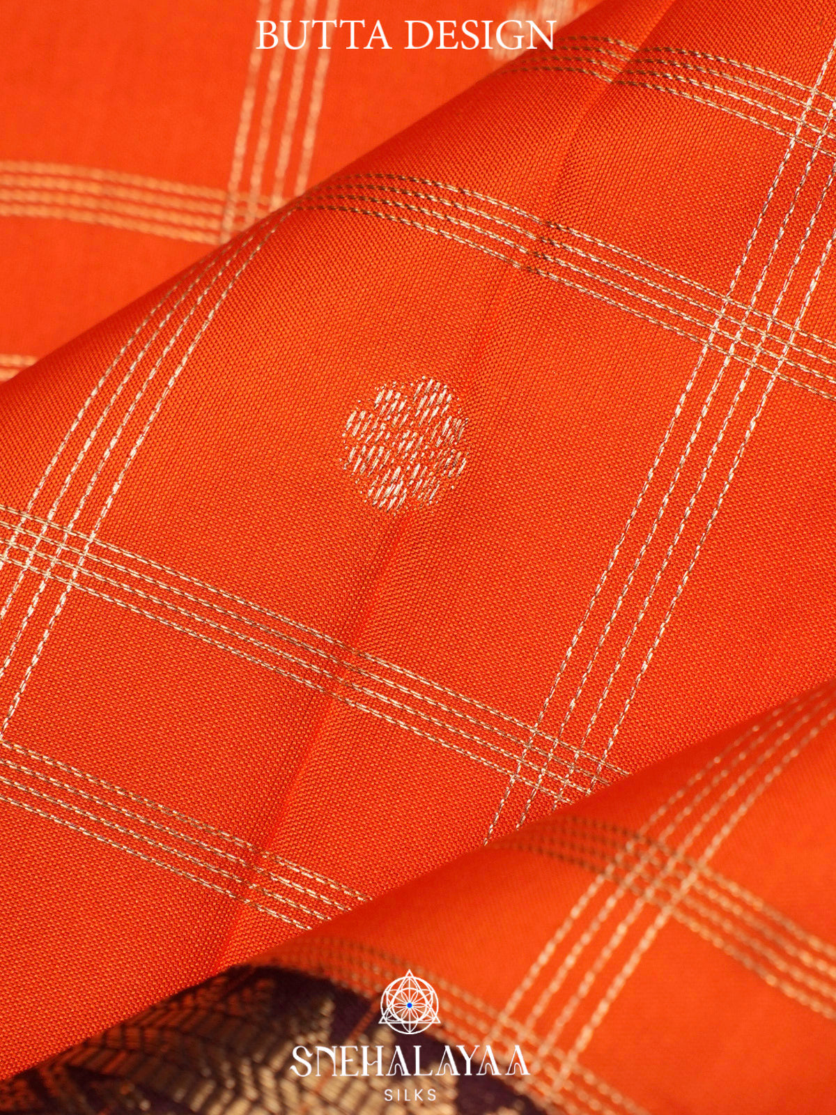 Rust Orange  Kanjivaram Silk Saree