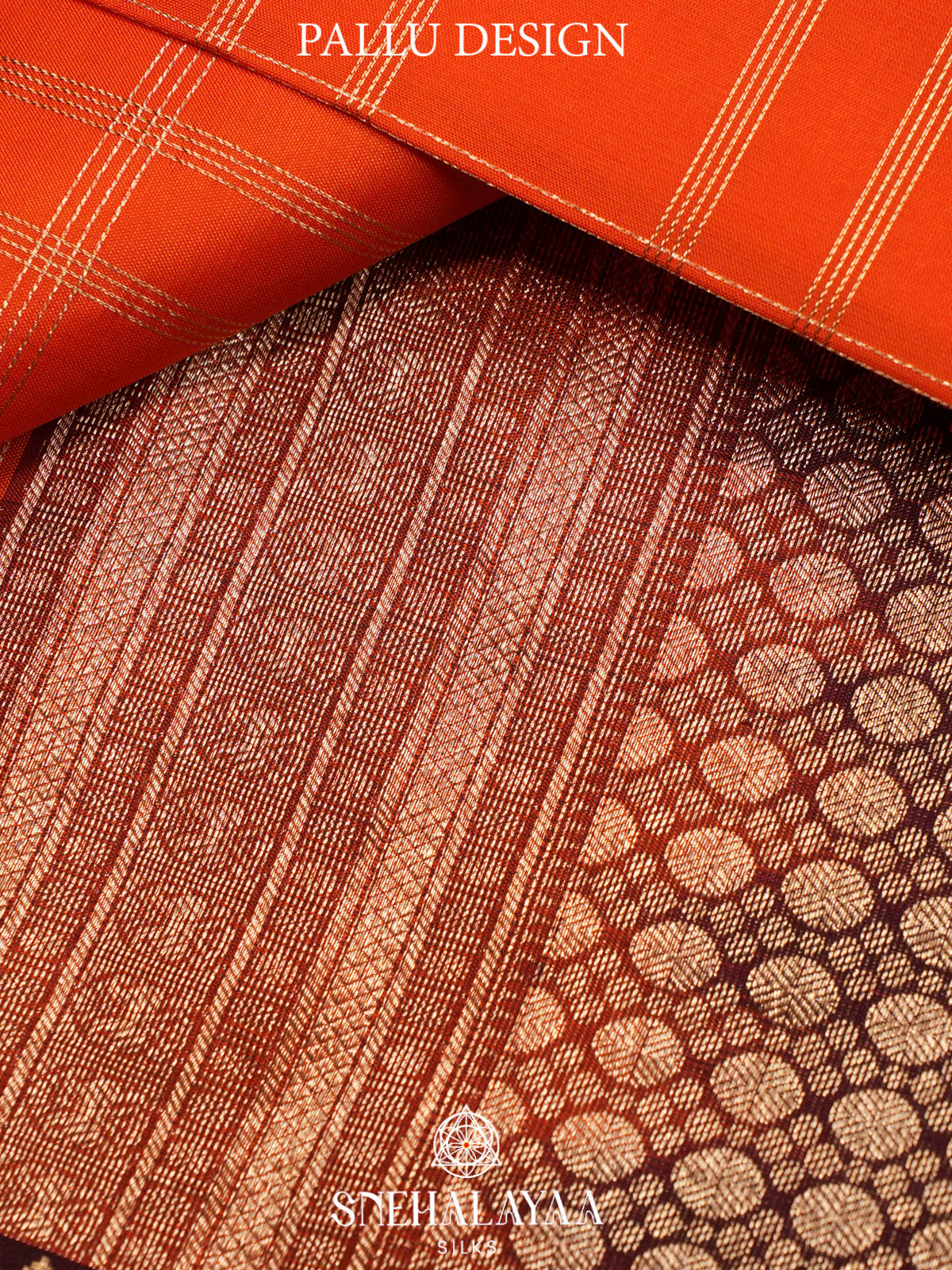 Rust Orange  Kanjivaram Silk Saree