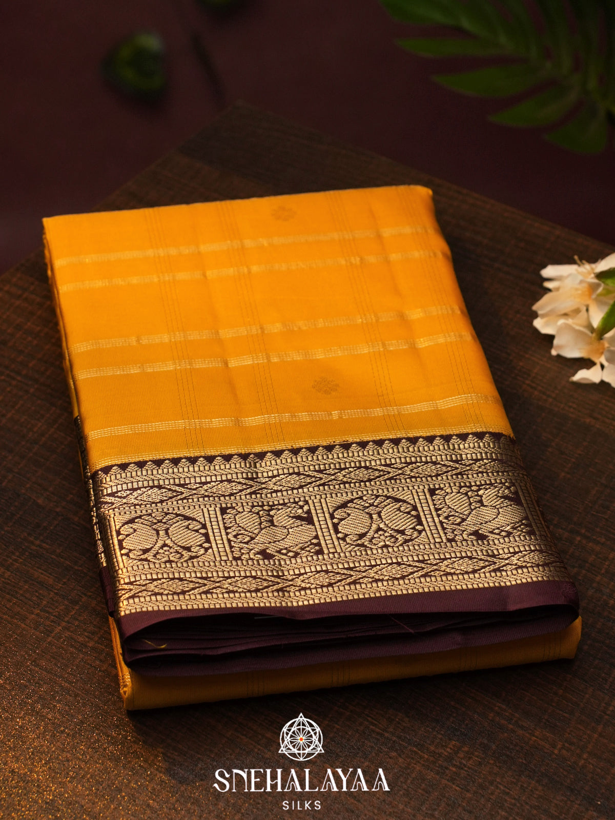 Mango Yellow Kanjivaram Silk Saree