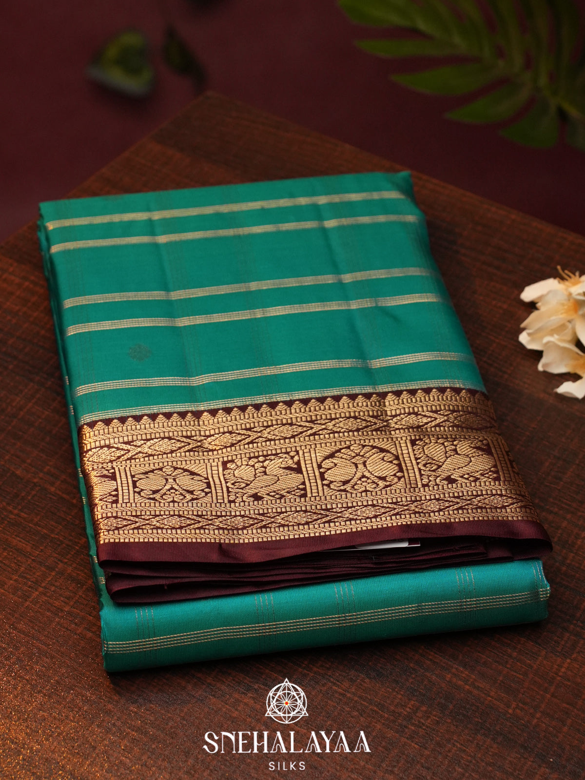 Peacock Blue  Kanjivaram Silk Saree