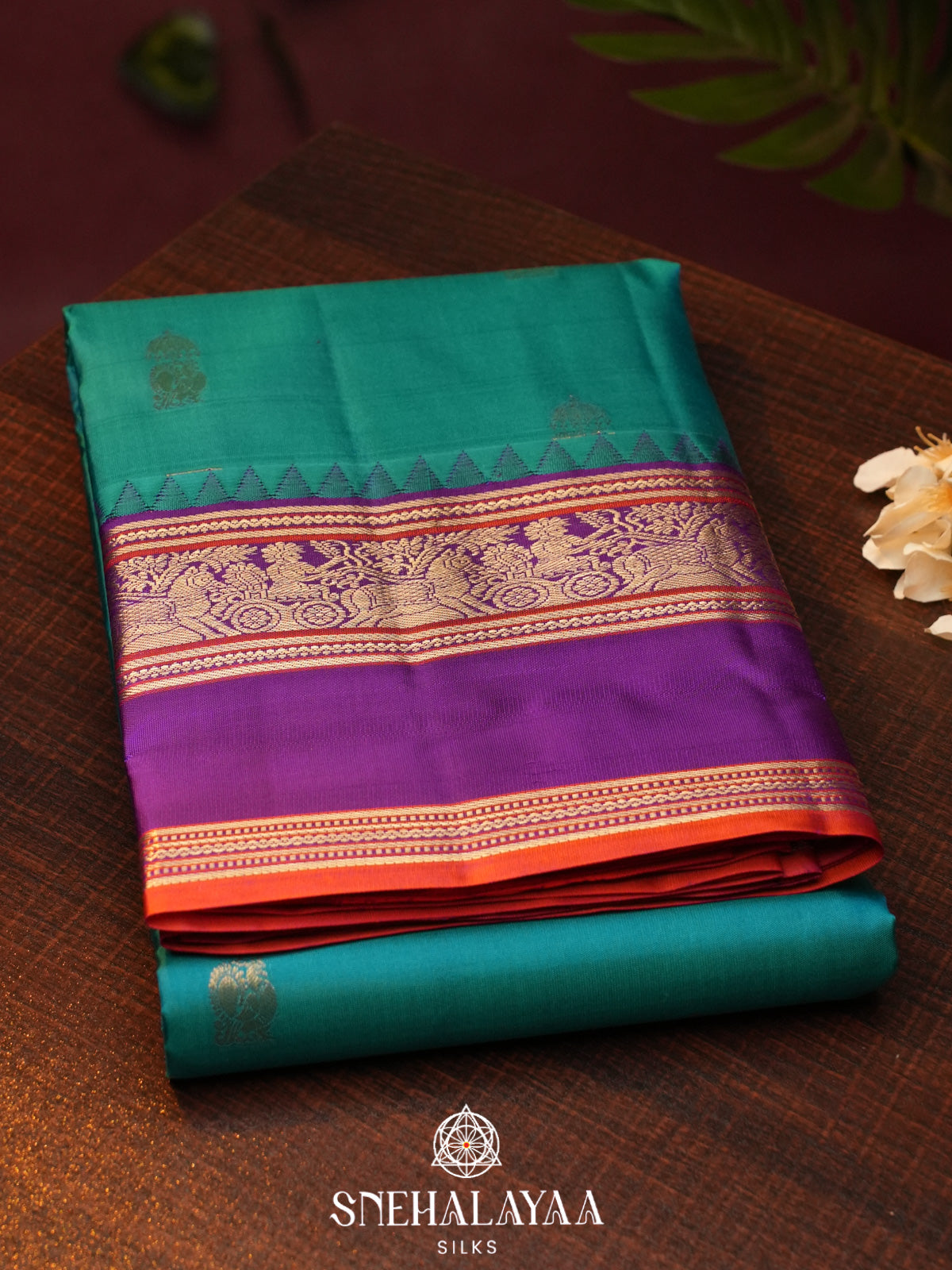 Peacock Blue  Kanjivaram Silk Saree