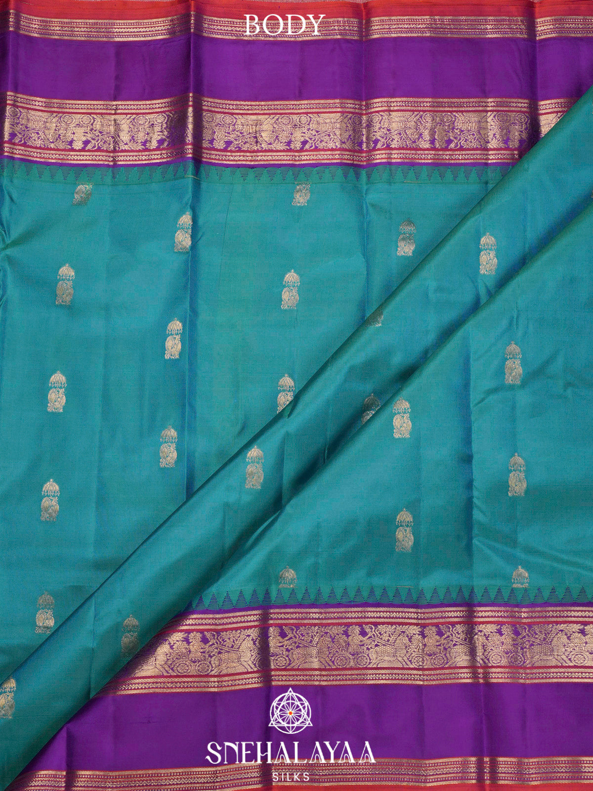 Peacock Blue  Kanjivaram Silk Saree