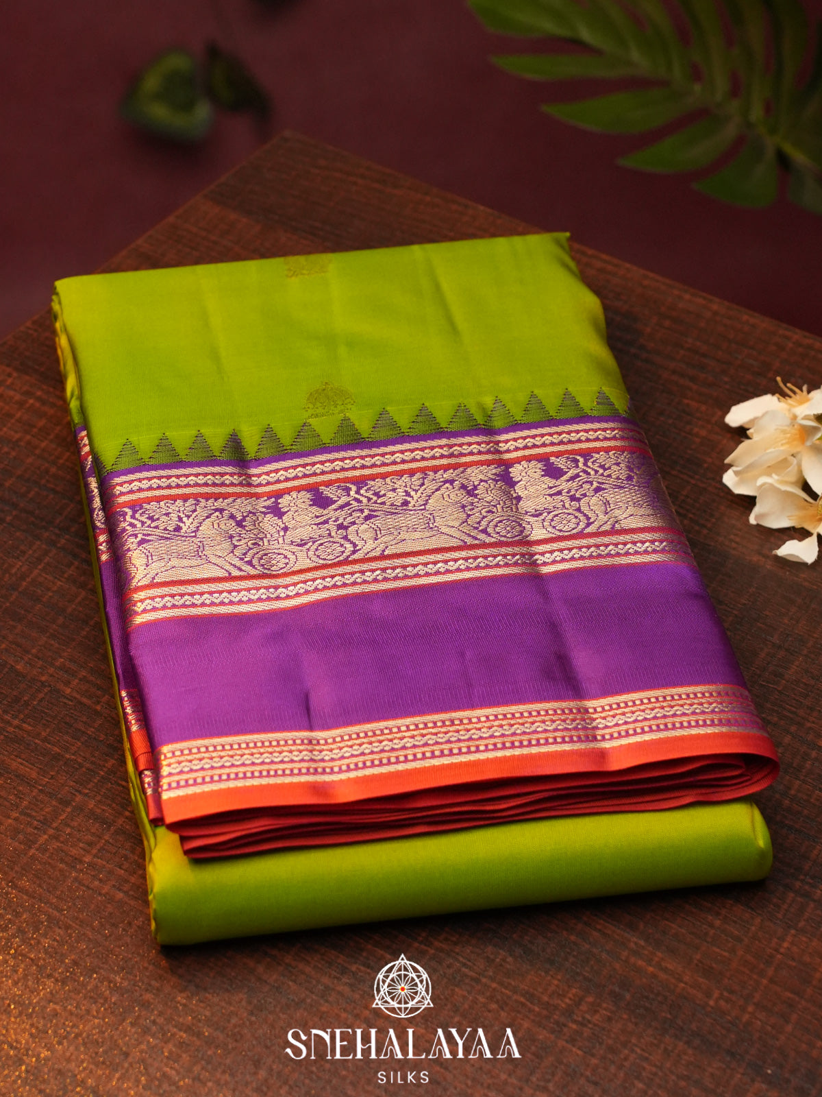 Lime Green  Kanjivaram Silk Saree