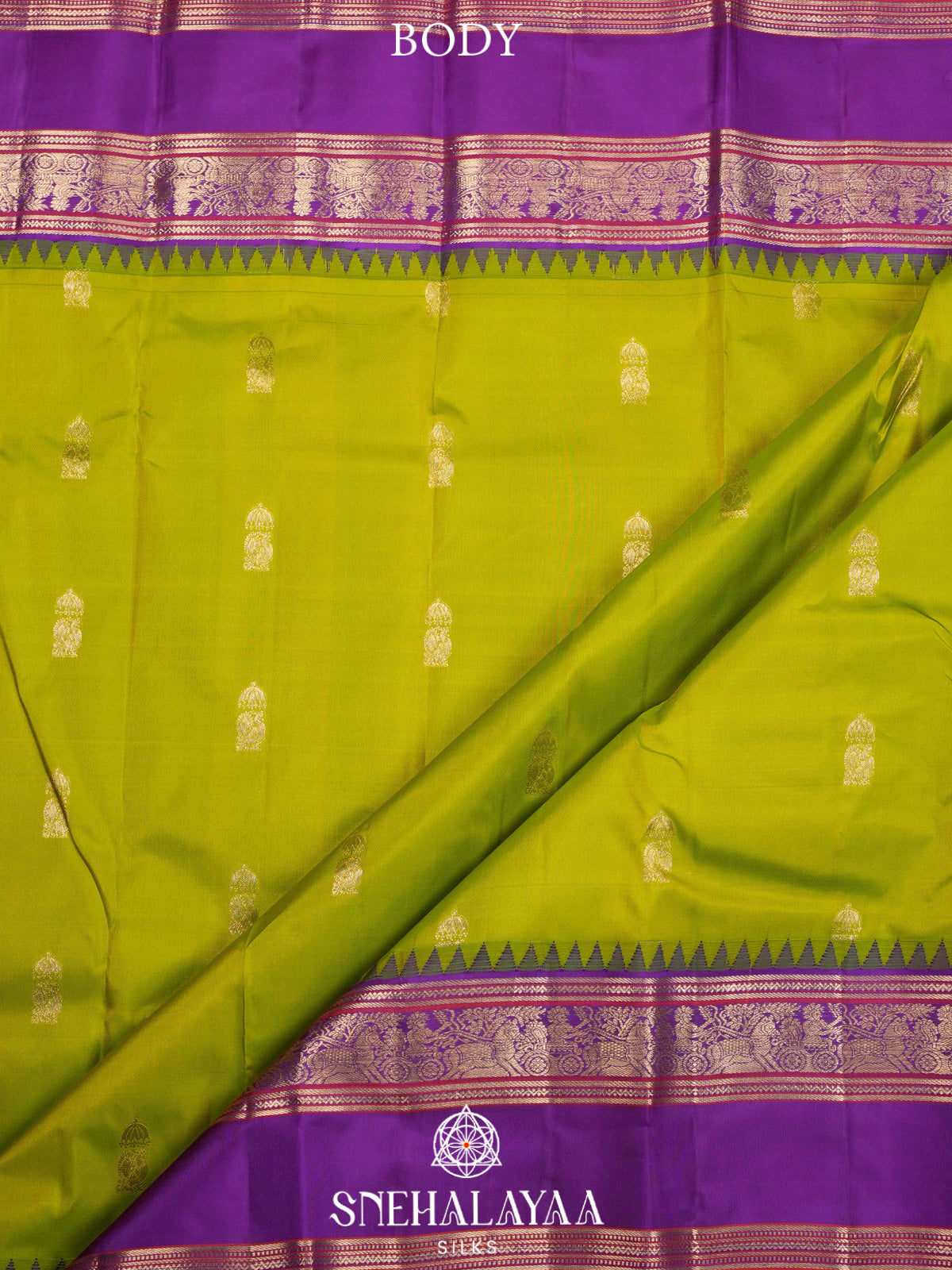 Lime Green  Kanjivaram Silk Saree