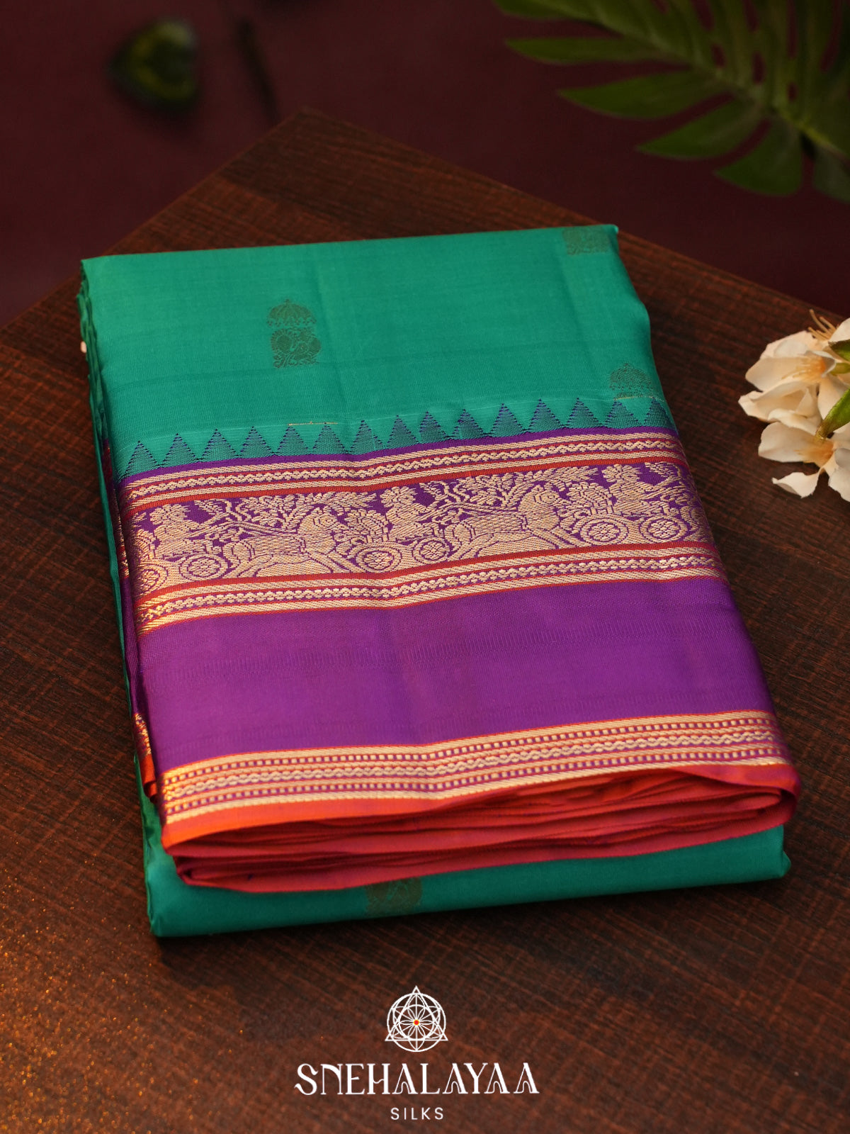 Teal Green  Kanjivaram Silk Saree