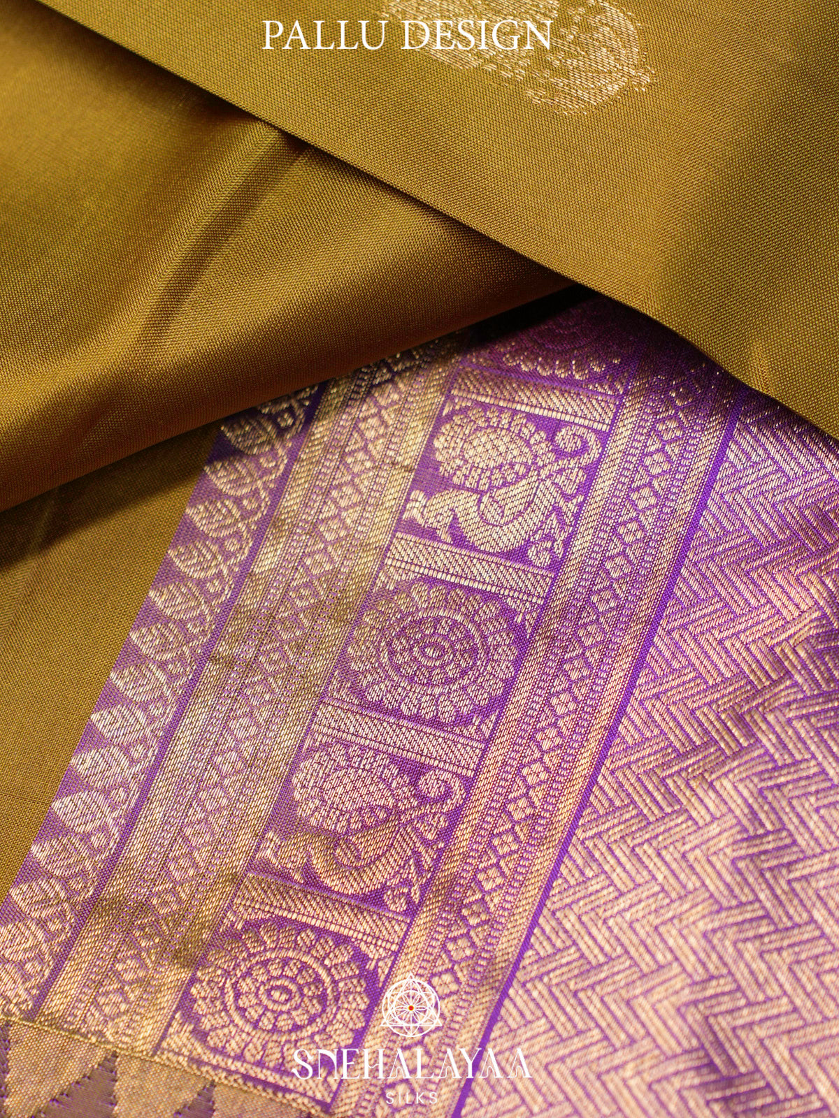 Olive Green  Kanjivaram Silk Saree