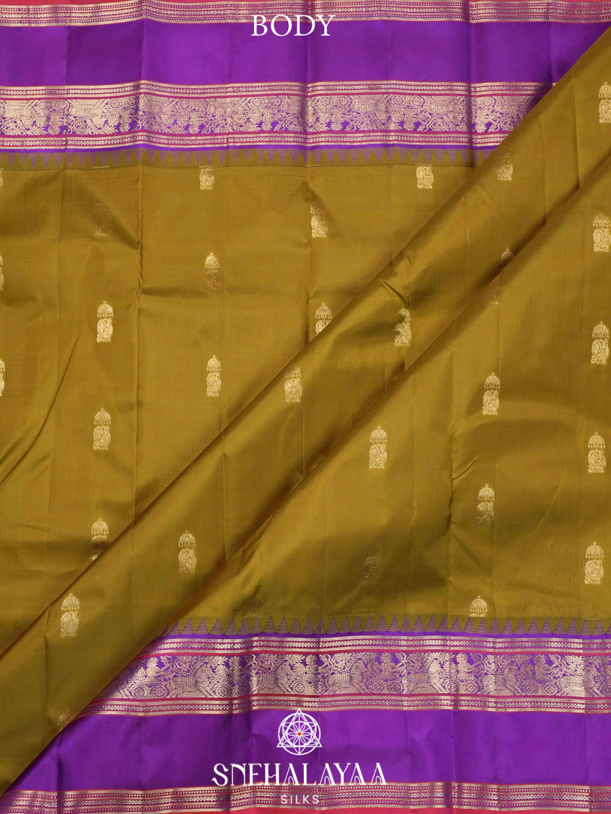 Olive Green  Kanjivaram Silk Saree