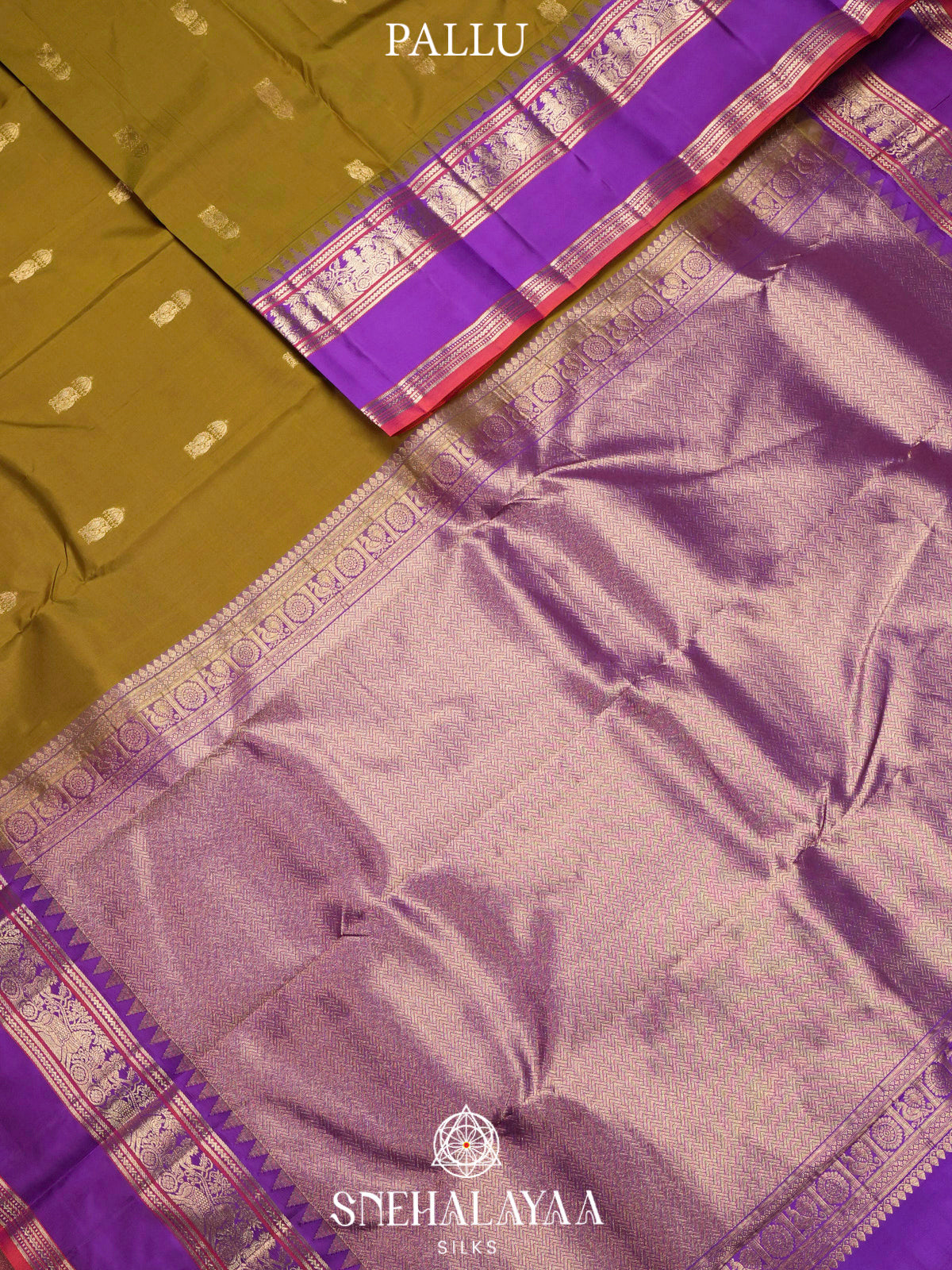 Olive Green  Kanjivaram Silk Saree