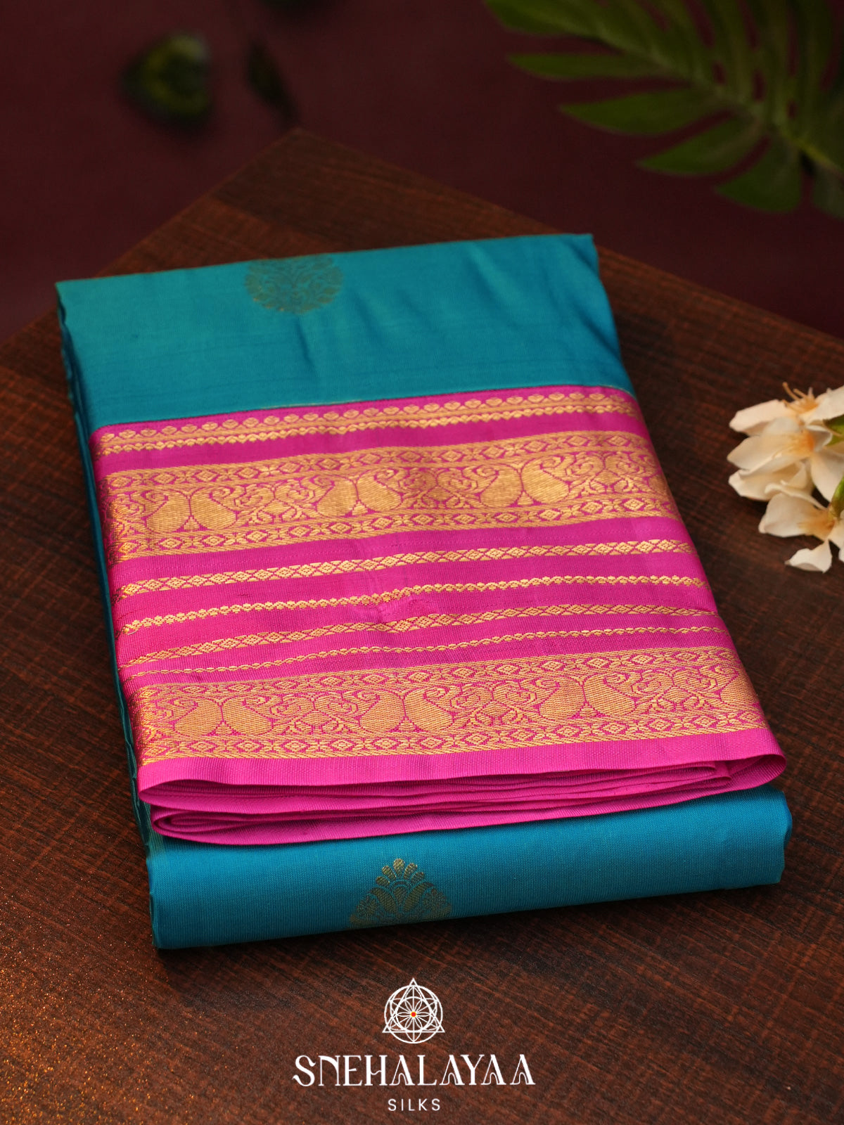 Peacock Blue  Kanjivaram Silk Saree
