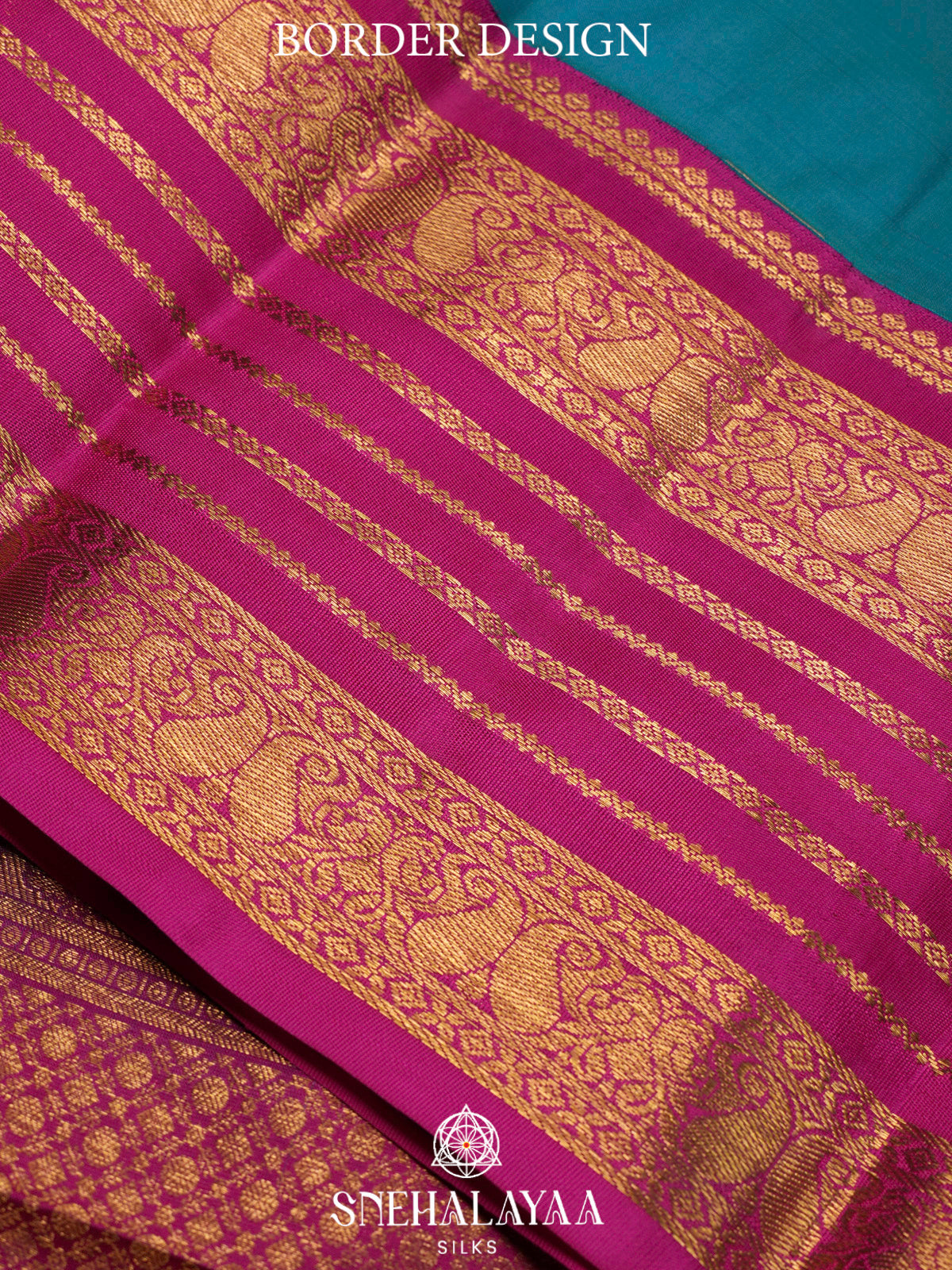 Peacock Blue  Kanjivaram Silk Saree