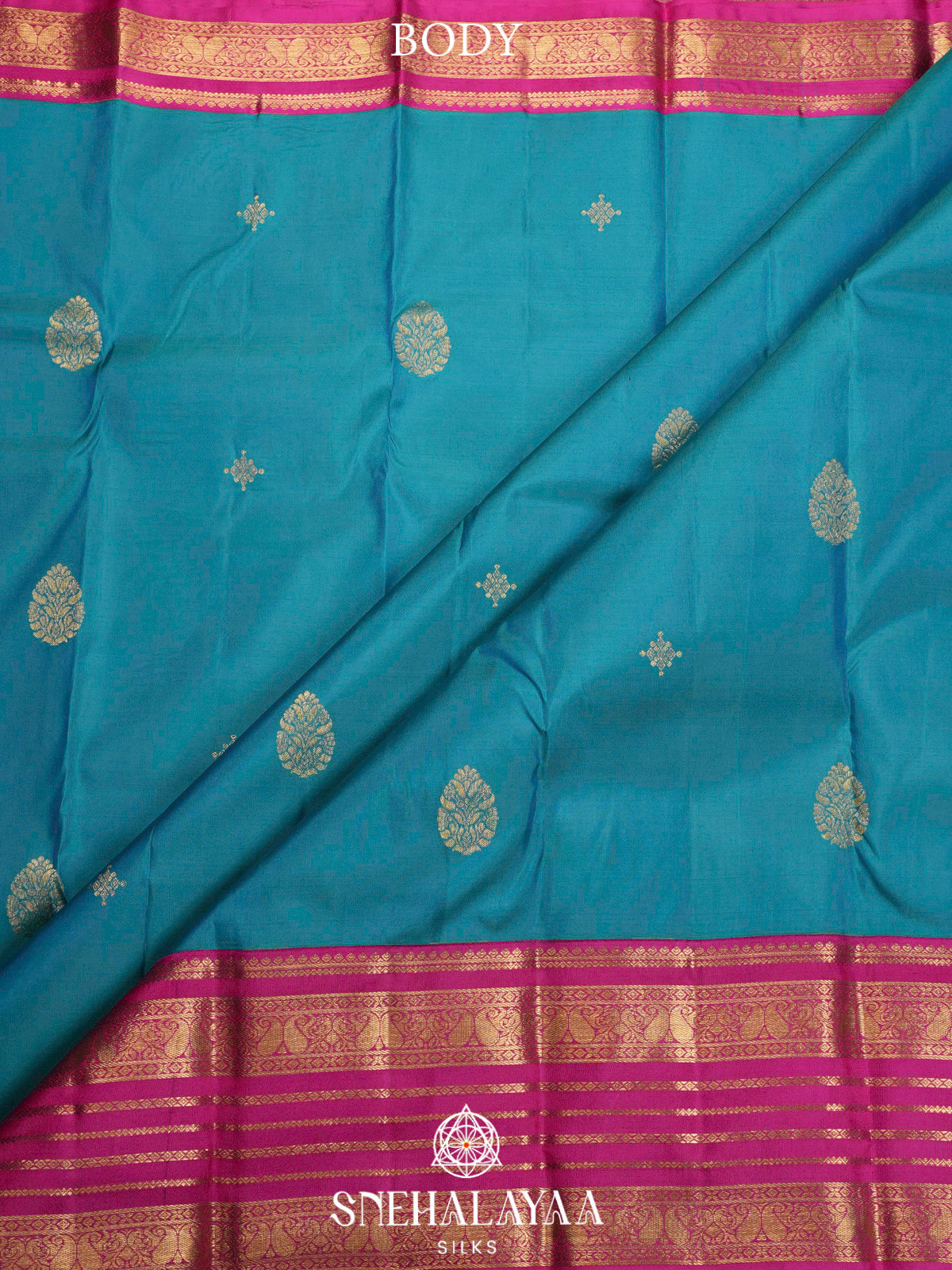Peacock Blue  Kanjivaram Silk Saree