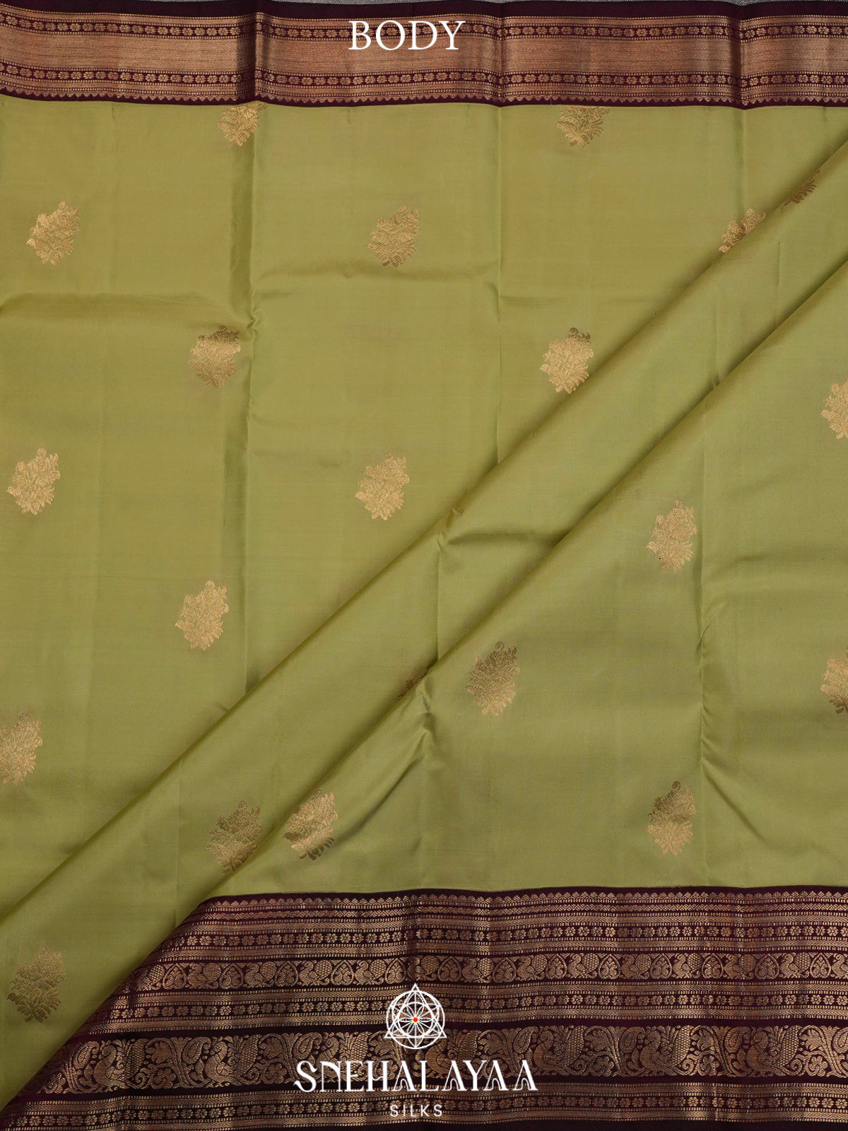Olive Green  Kanjivaram Silk Saree