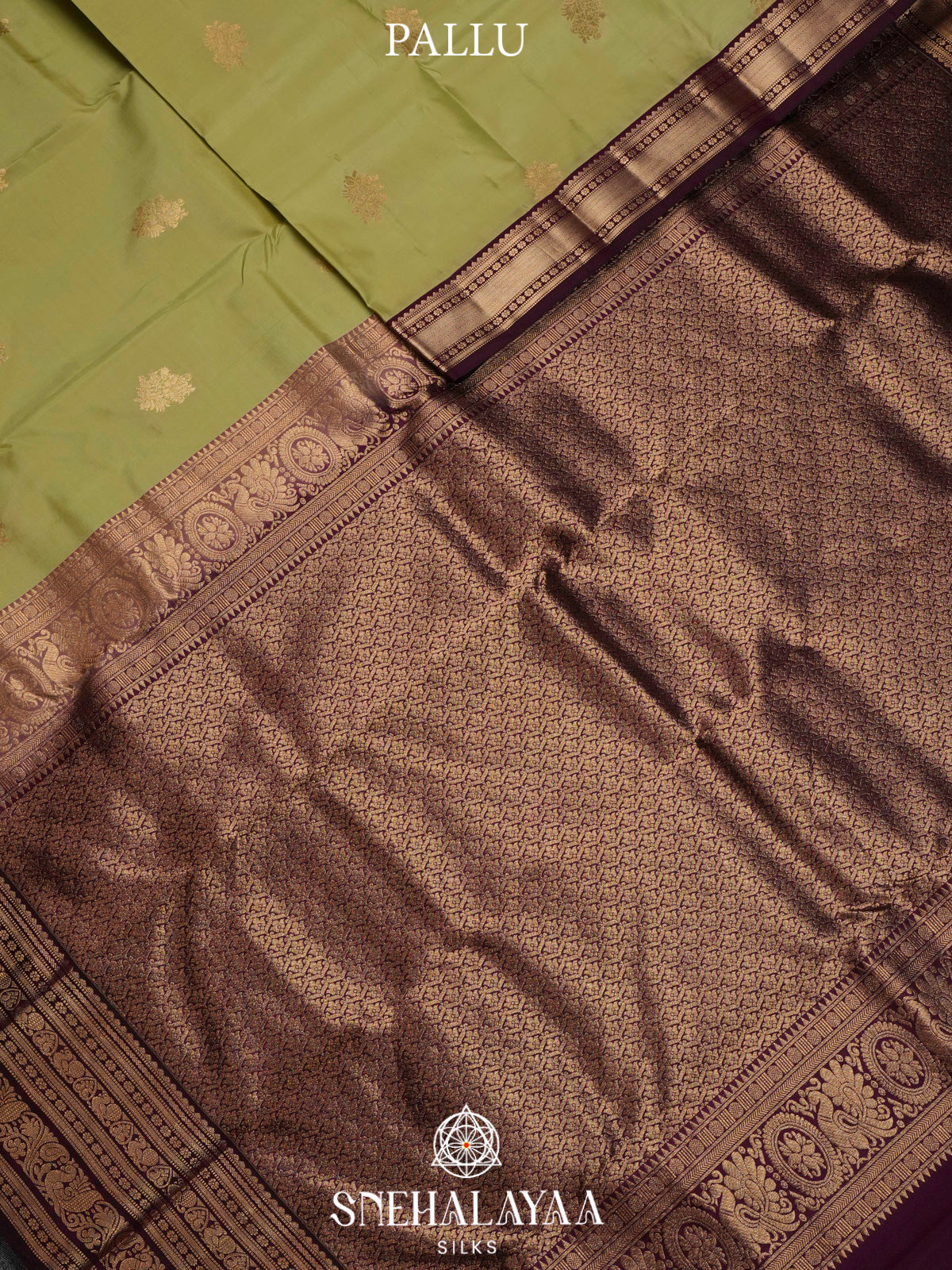 Olive Green  Kanjivaram Silk Saree
