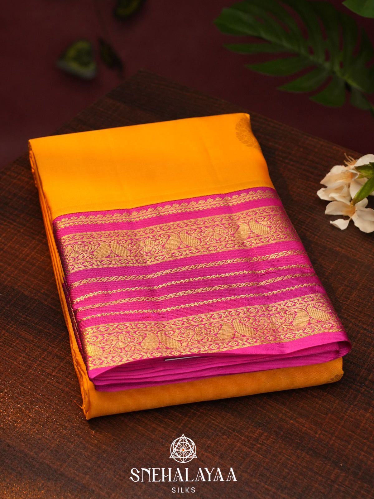 Mango Yellow  Kanjivaram Silk Saree