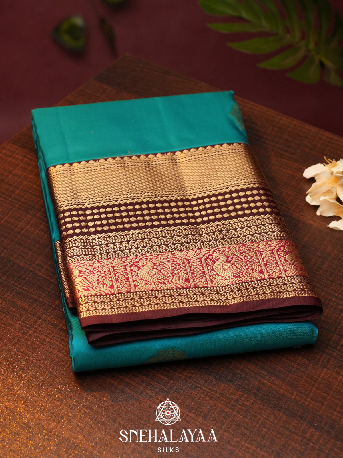 Peacock Blue  Kanjivaram Silk Saree