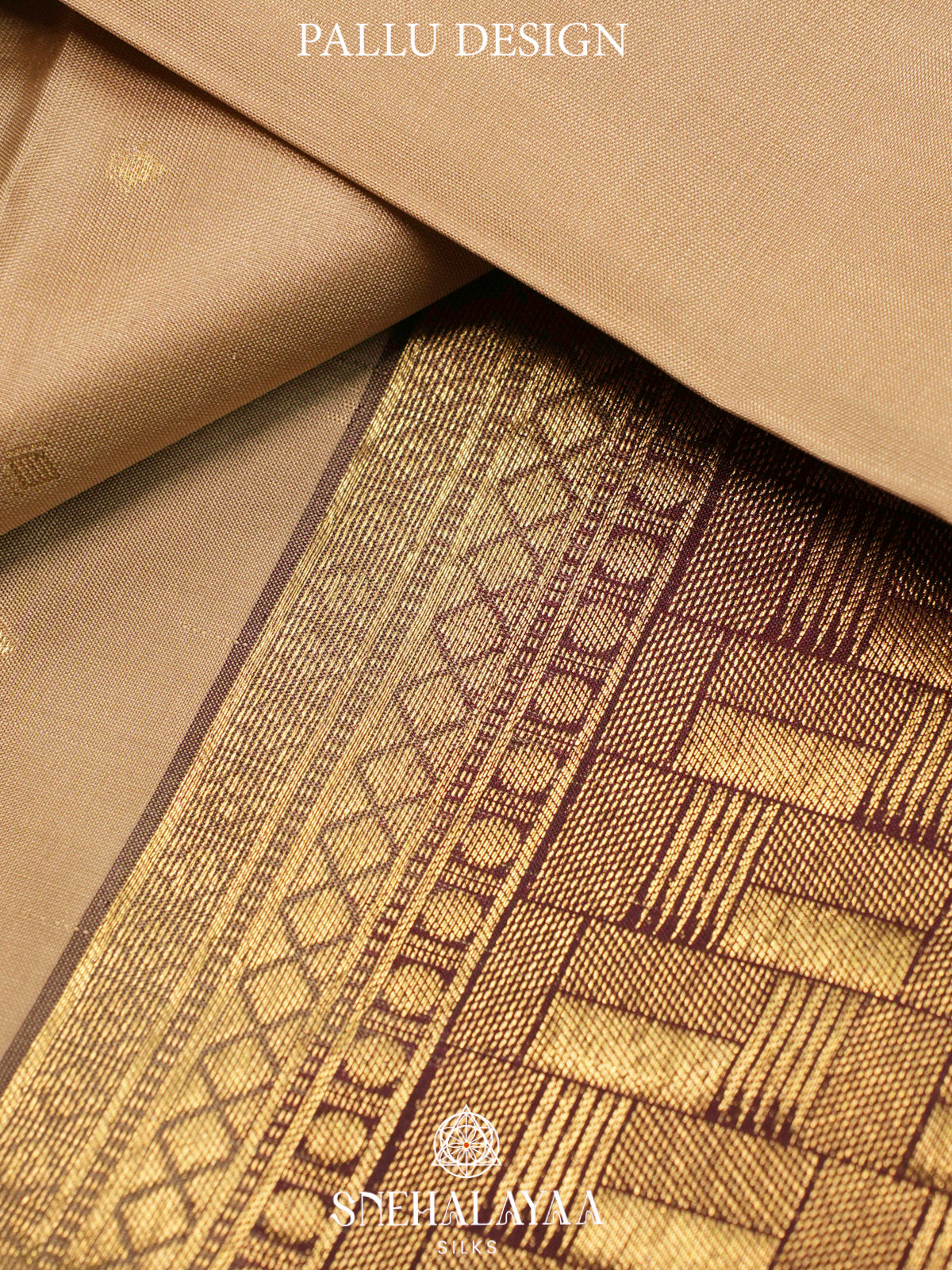 Beige  Kanjivaram Silk Saree