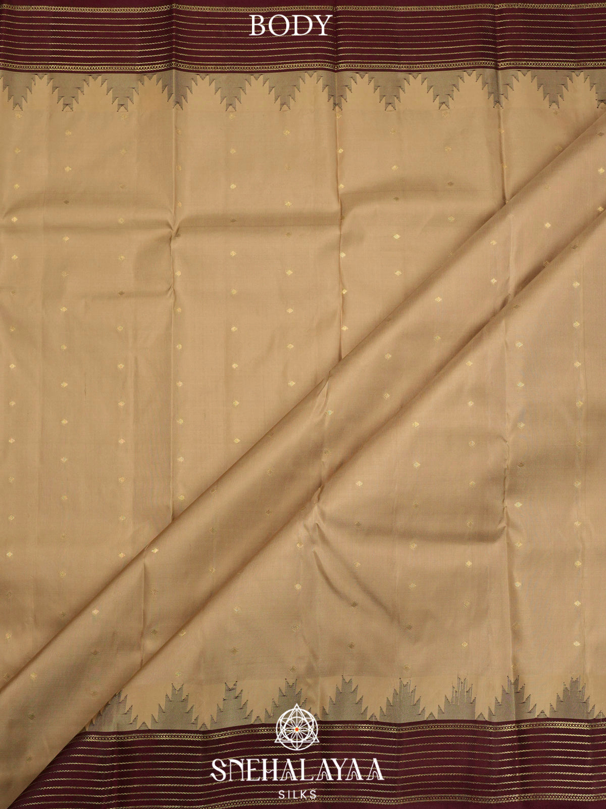 Beige  Kanjivaram Silk Saree