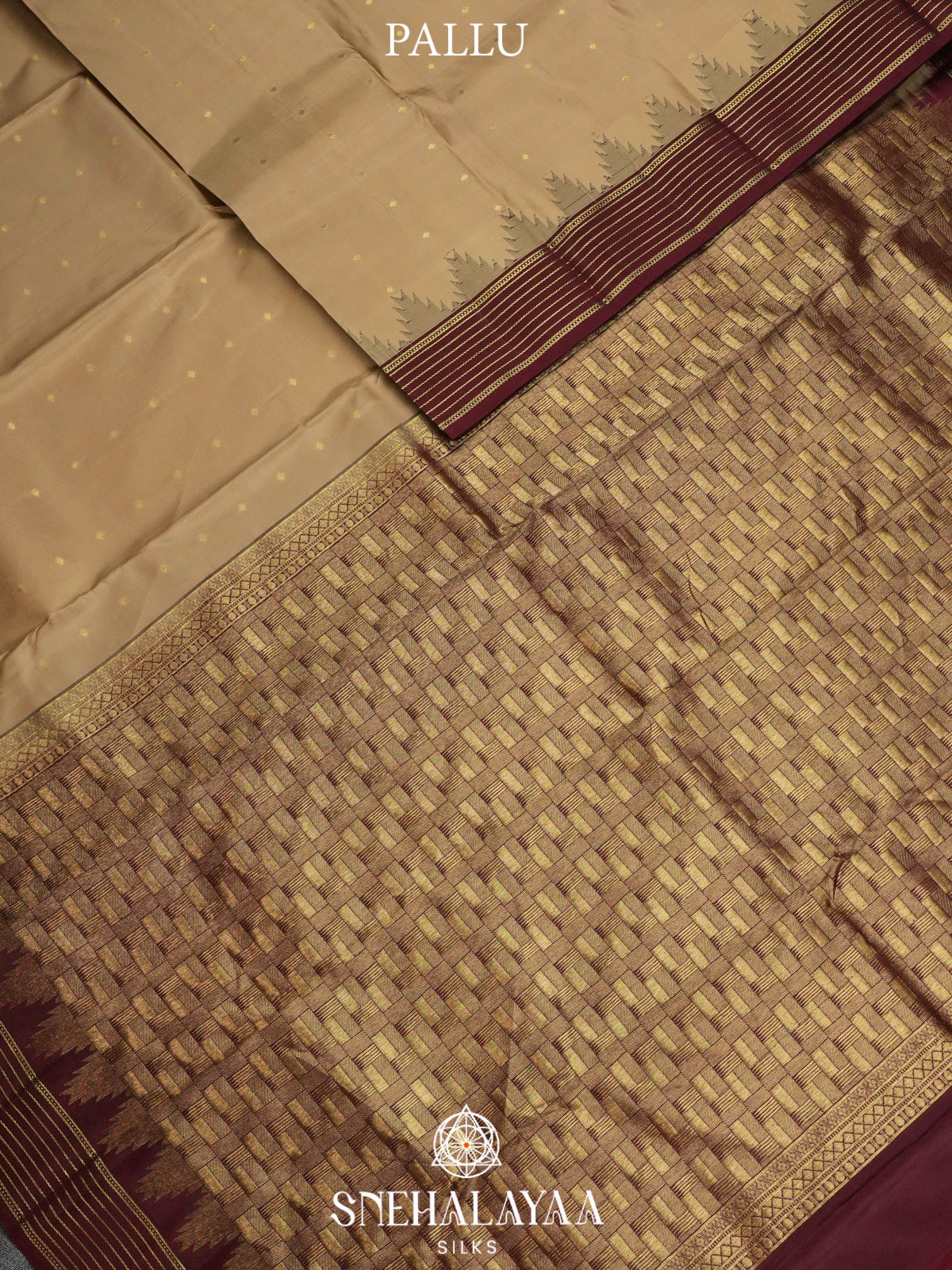 Beige  Kanjivaram Silk Saree