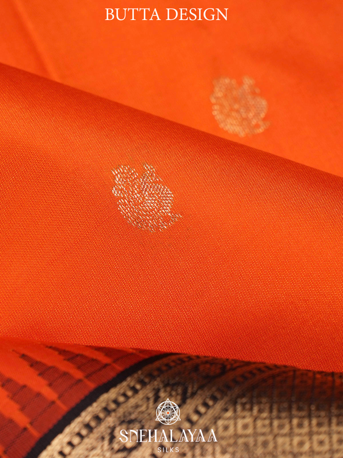 Rust Orange  Kanjivaram Silk Saree