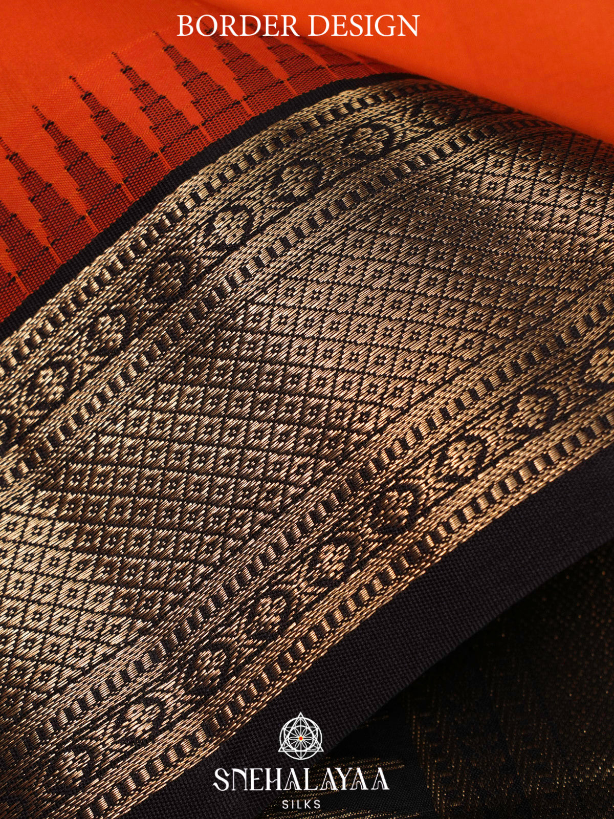 Rust Orange  Kanjivaram Silk Saree