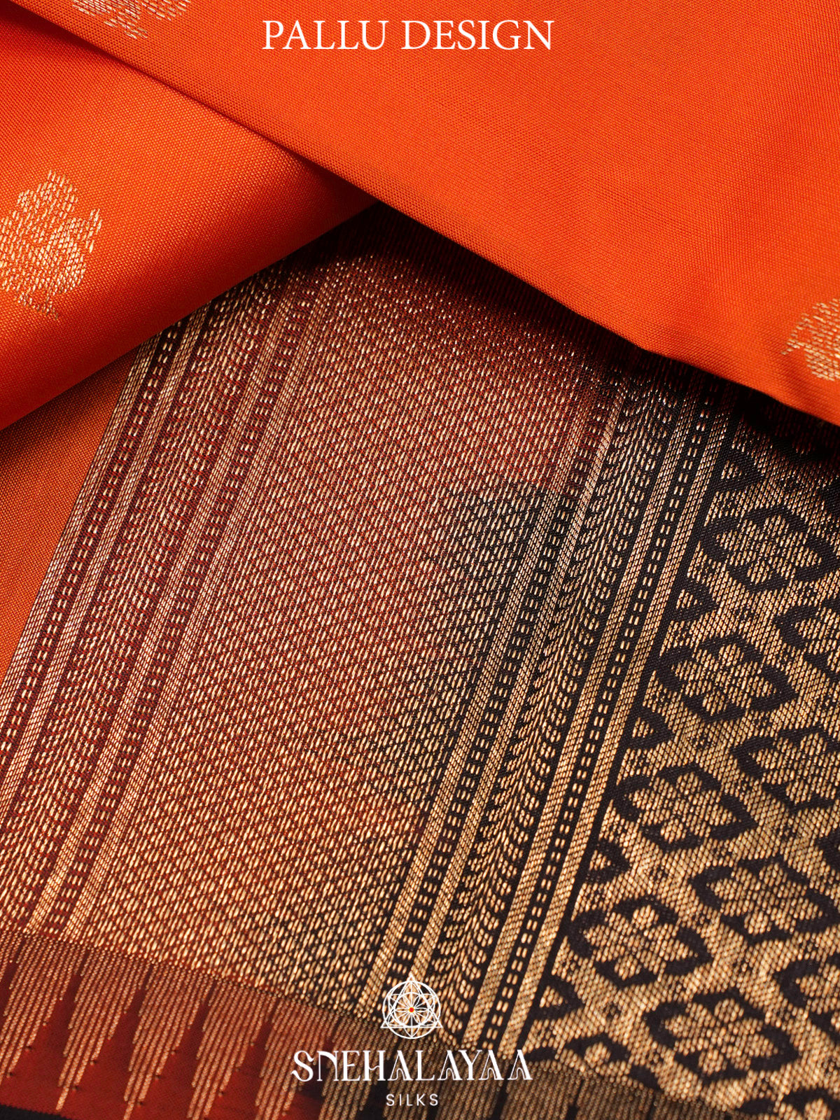 Rust Orange  Kanjivaram Silk Saree