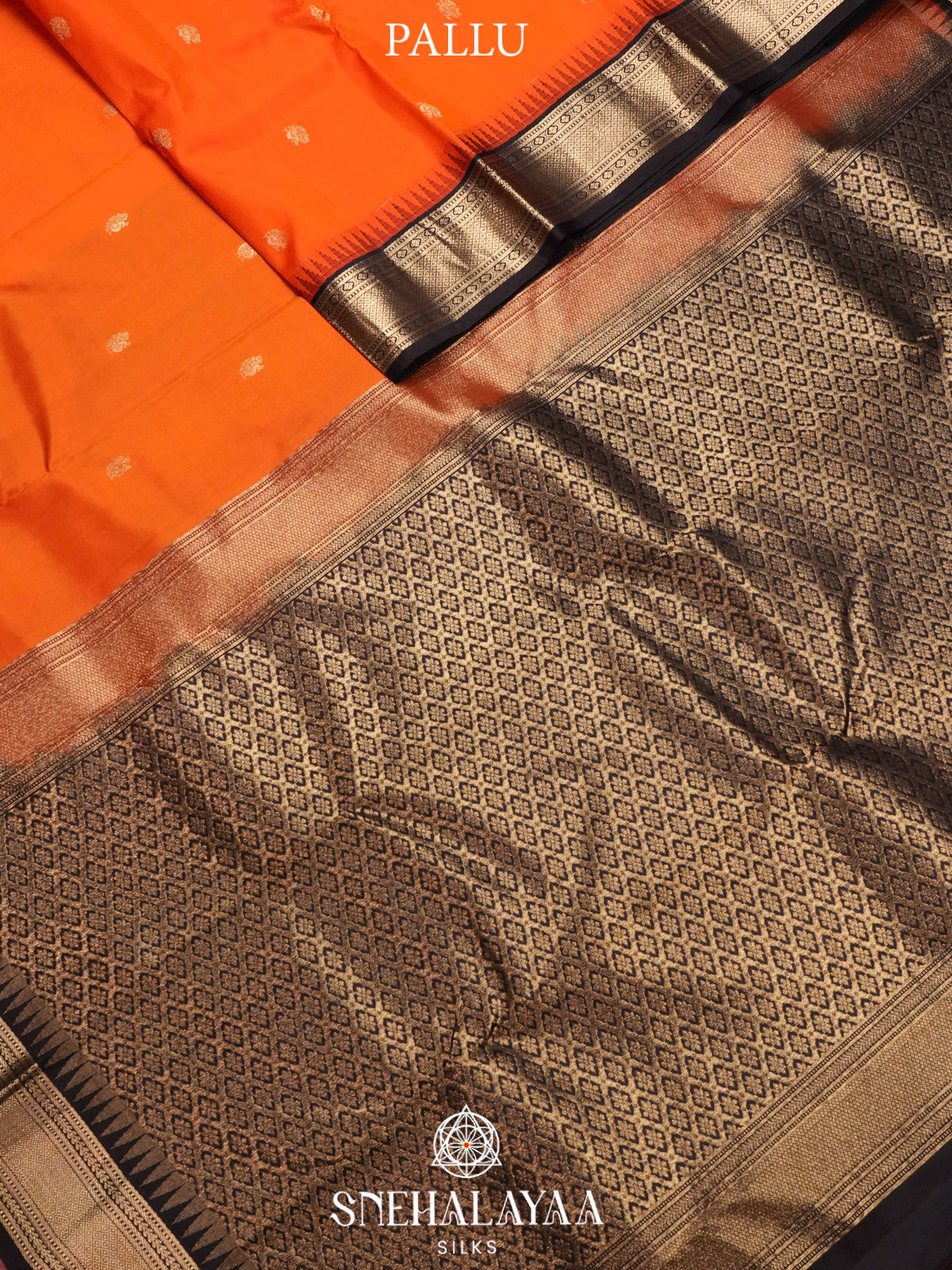 Rust Orange  Kanjivaram Silk Saree
