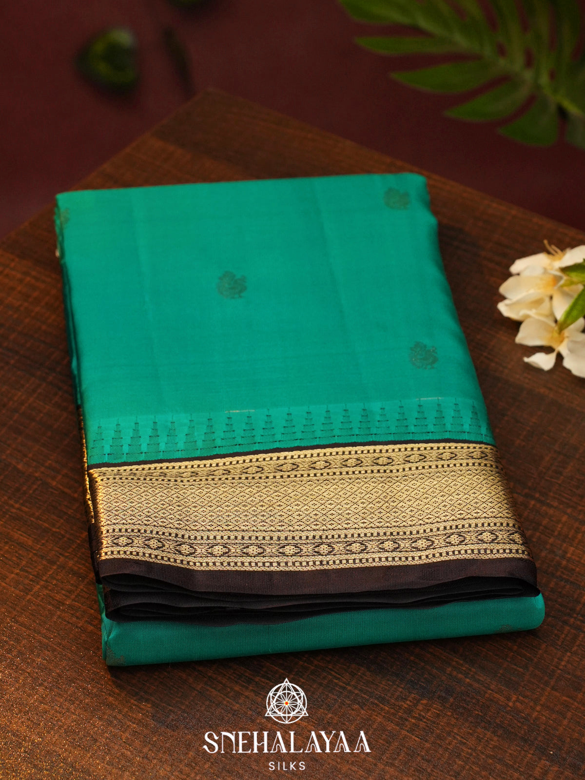 Teal Green  Kanjivaram Silk Saree