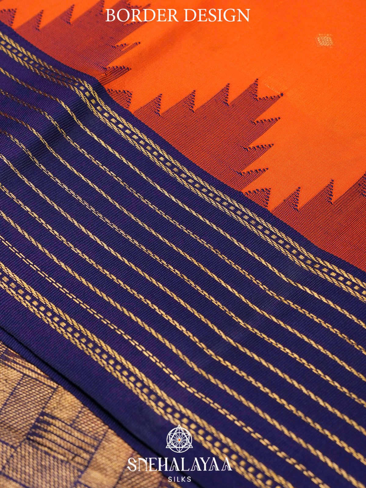 Rust Orange  Kanjivaram Silk Saree