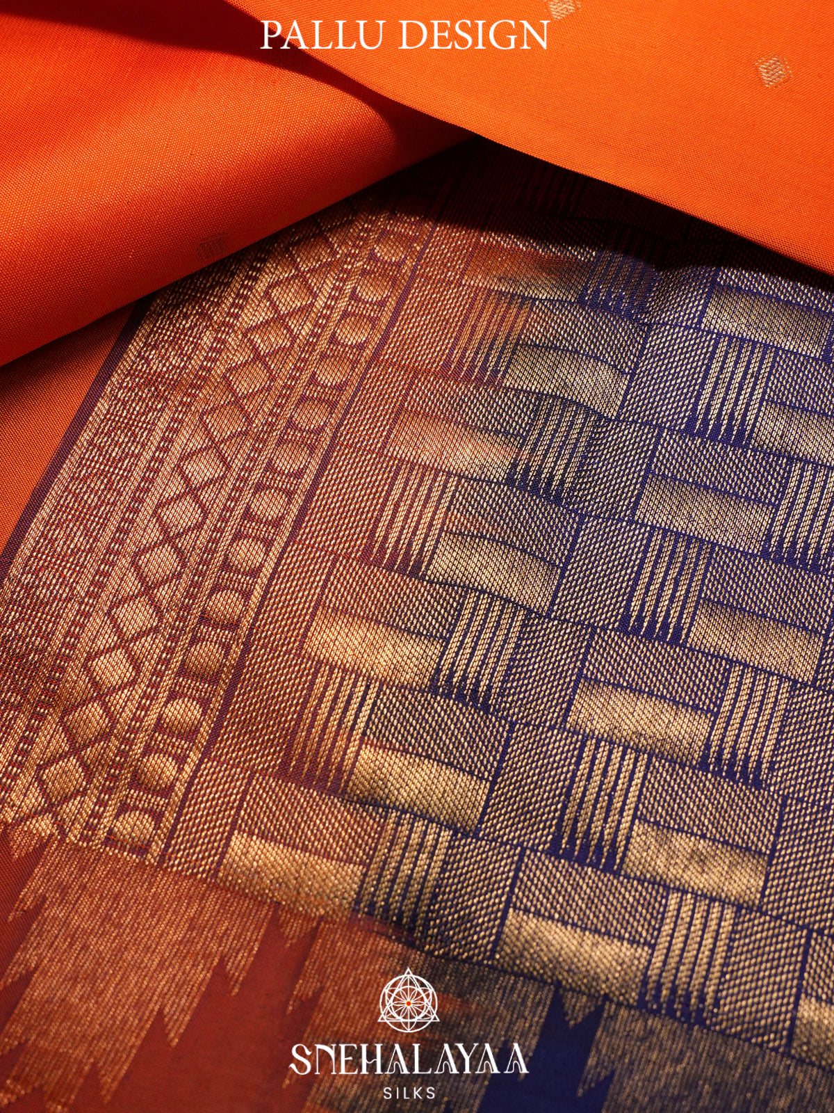 Rust Orange  Kanjivaram Silk Saree