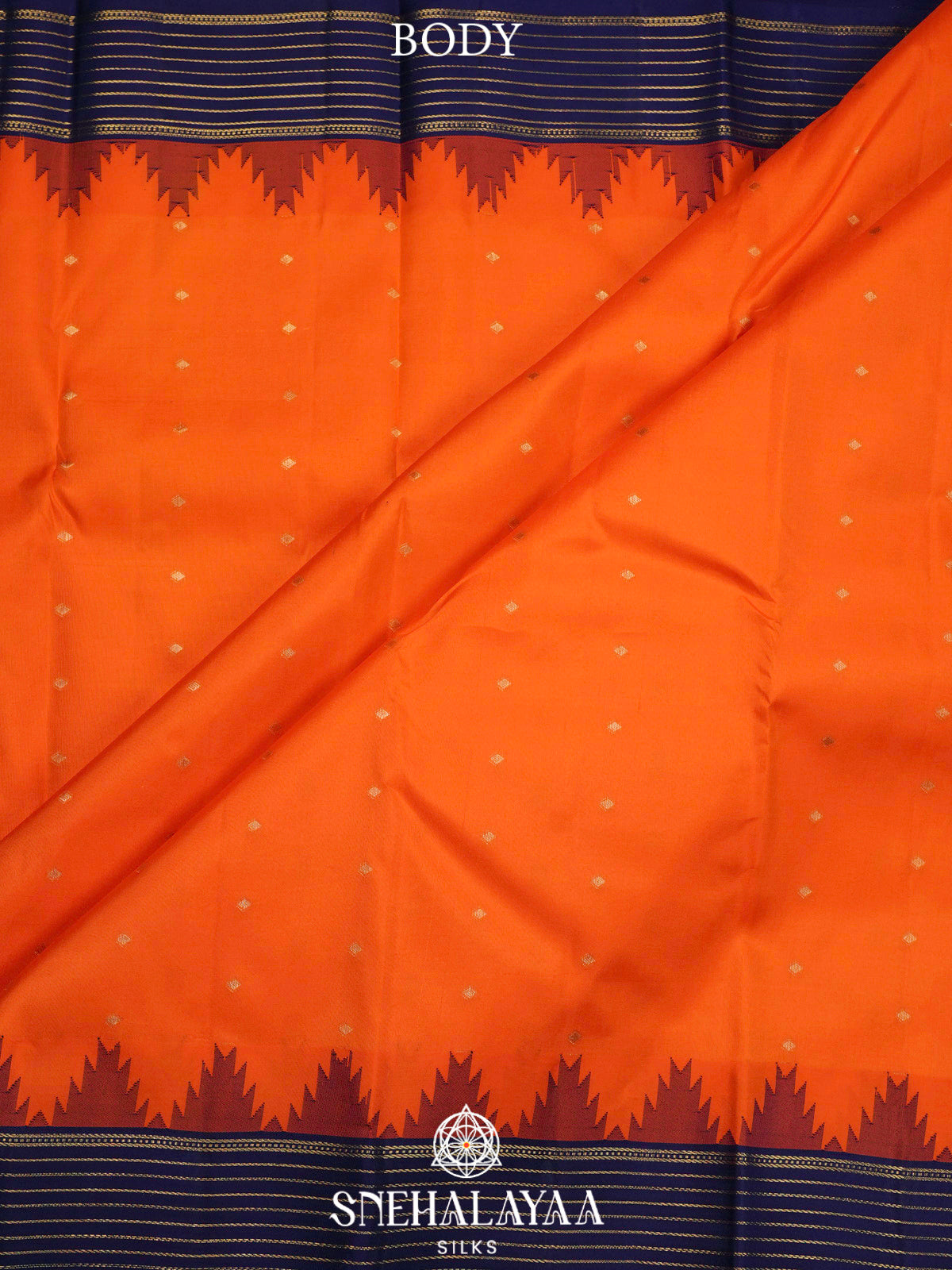 Rust Orange  Kanjivaram Silk Saree