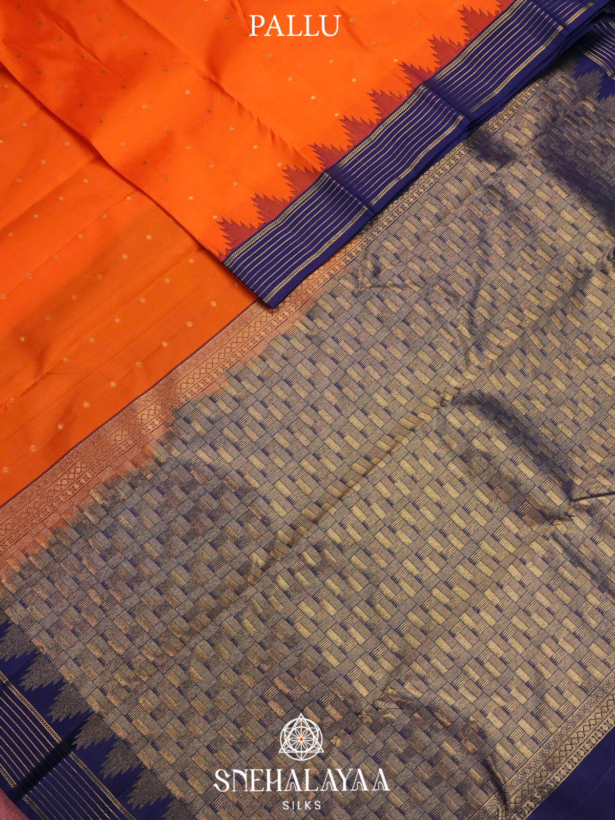 Rust Orange  Kanjivaram Silk Saree