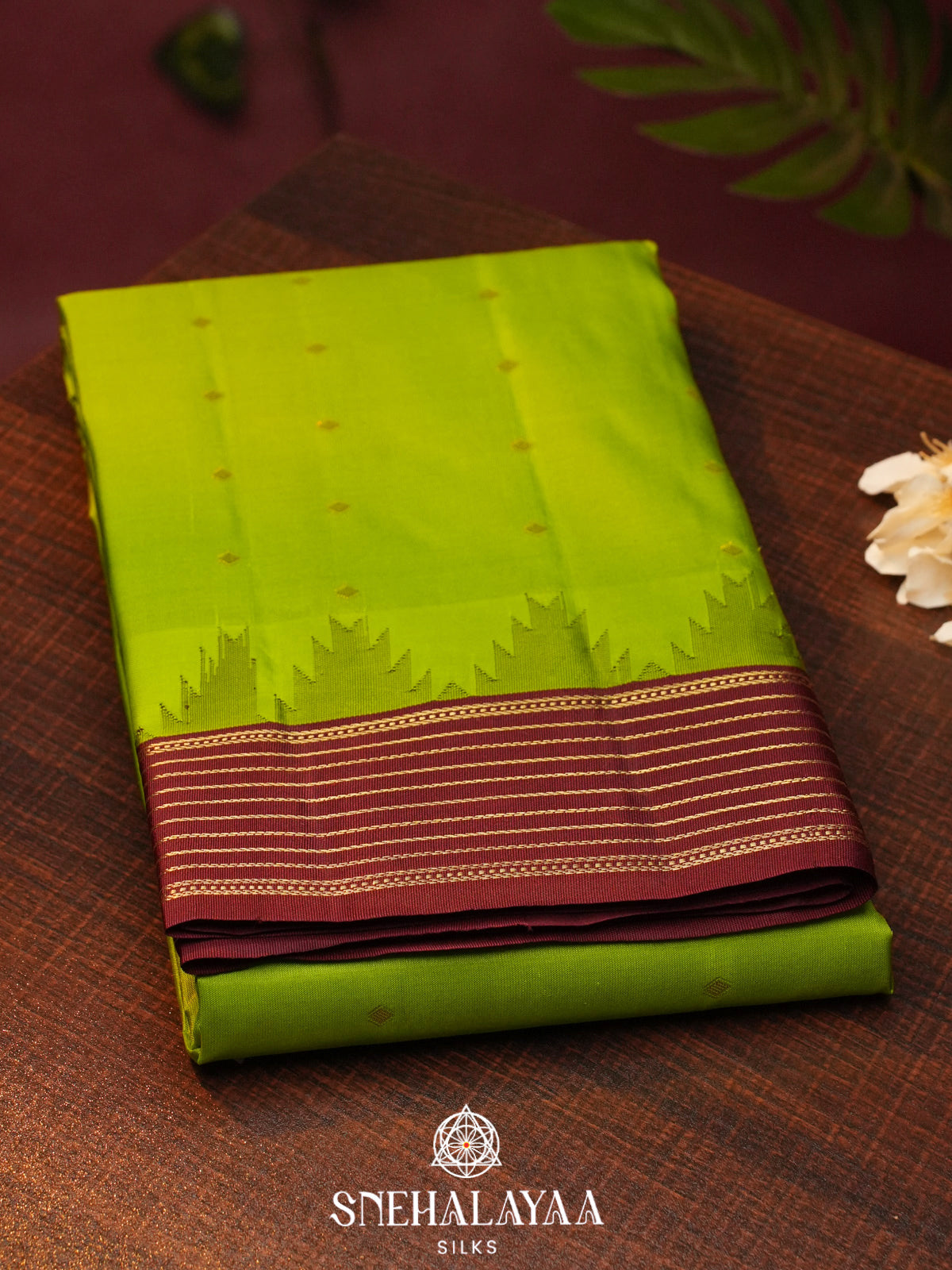 Lime Green  Kanjivaram Silk Saree