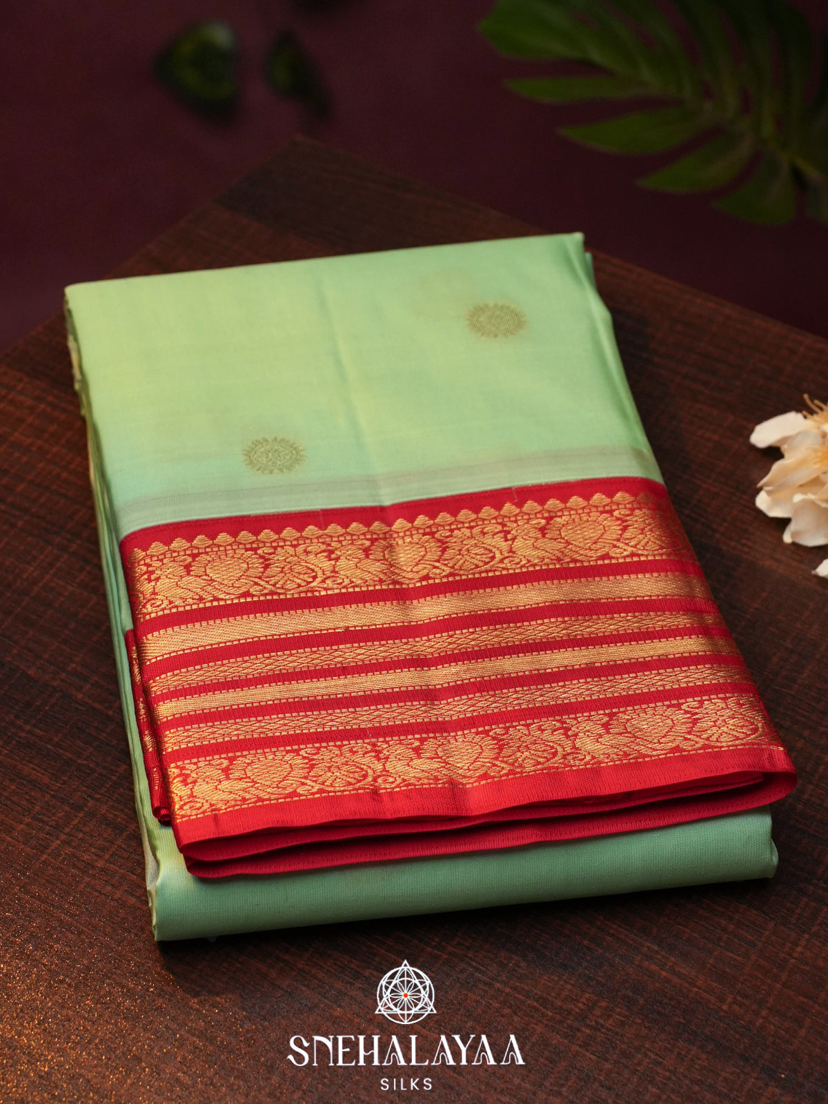 Pista Green Kanjivaram Silk Saree