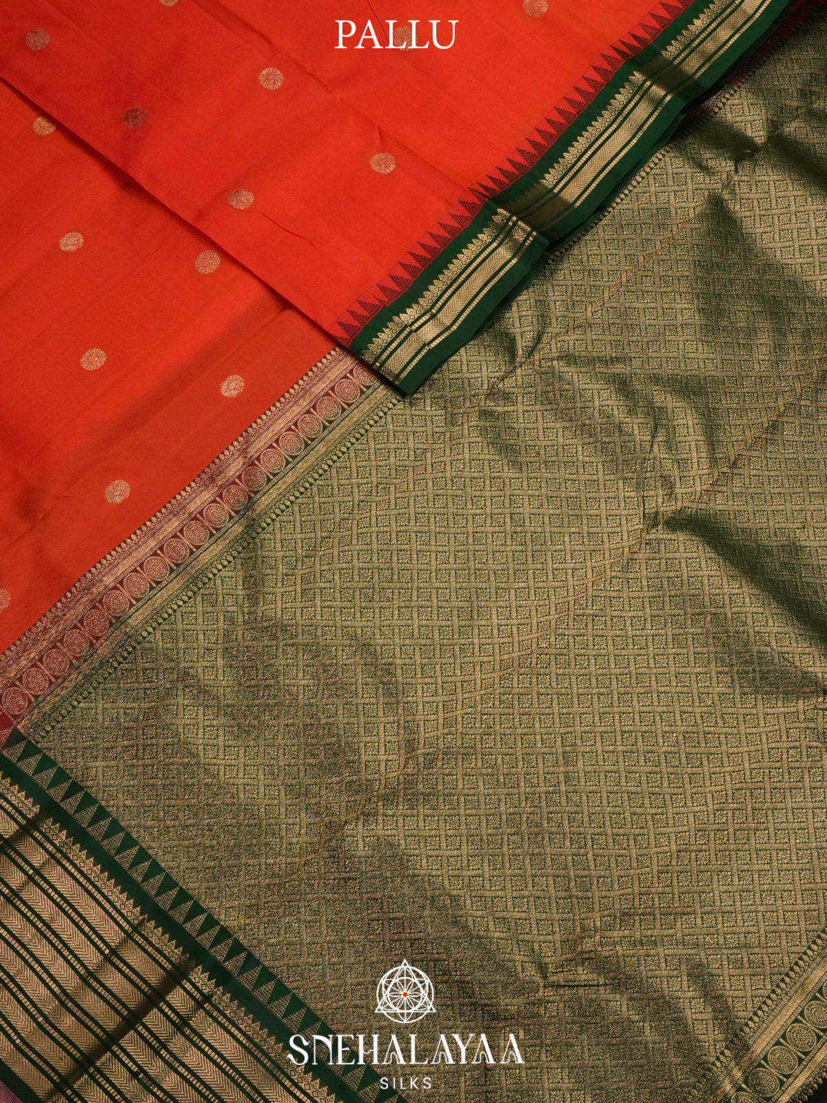 Rust Orange  Kanjivaram Silk Saree