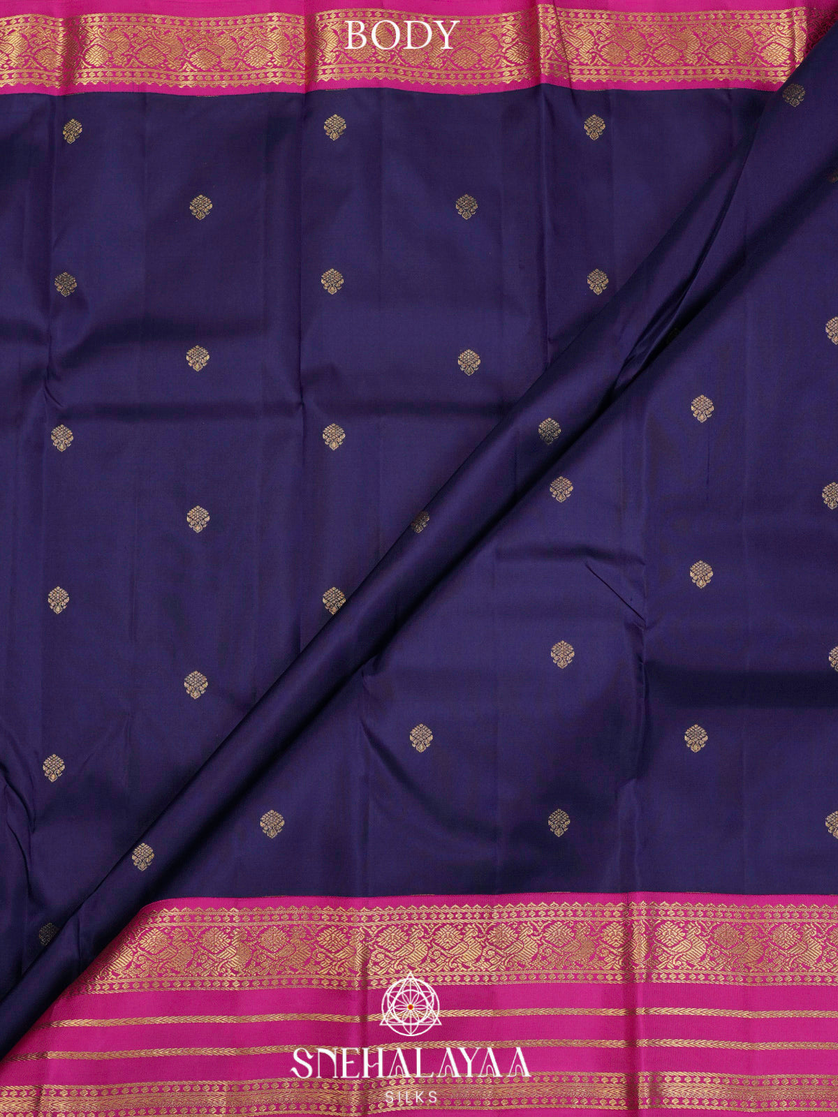 Navy Blue Kanjivaram Silk Saree